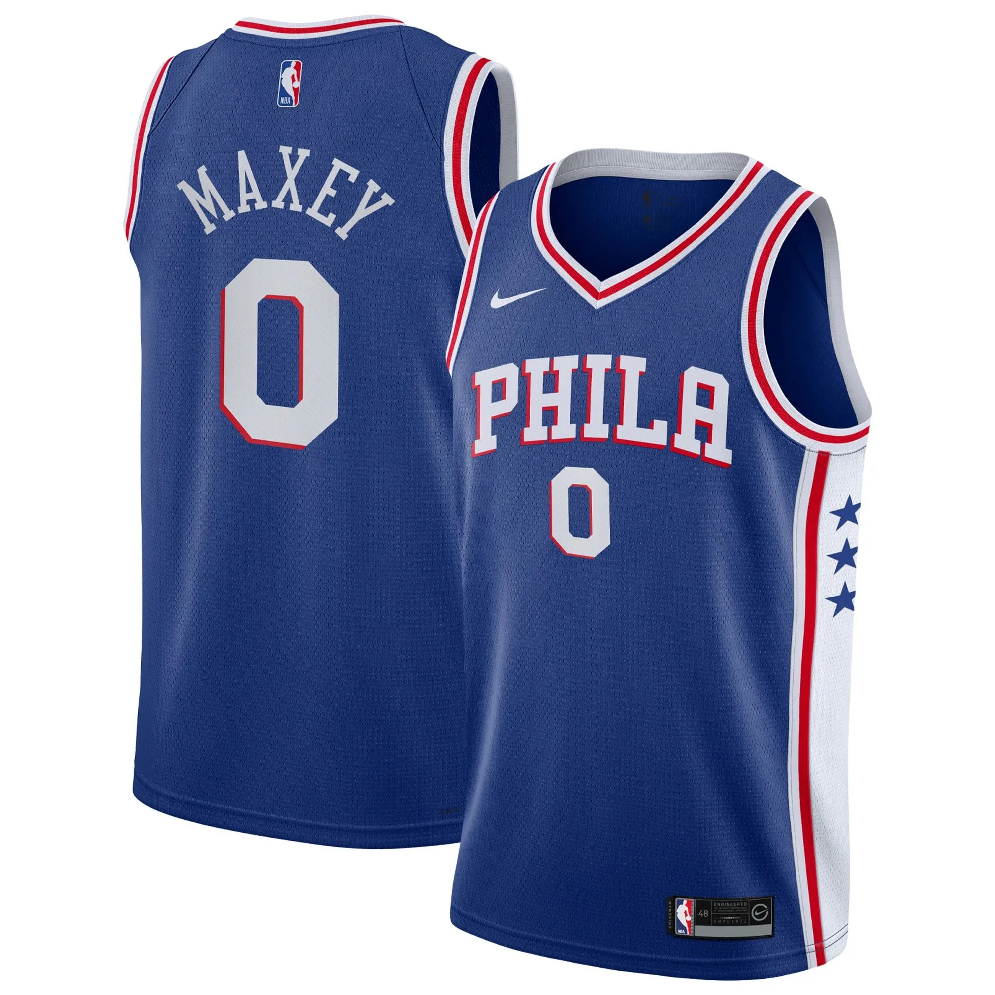 Tyrese Maxey Philadelphia 76ers  Youth 2019/20 Swingman Jersey - Icon Edition - Royal