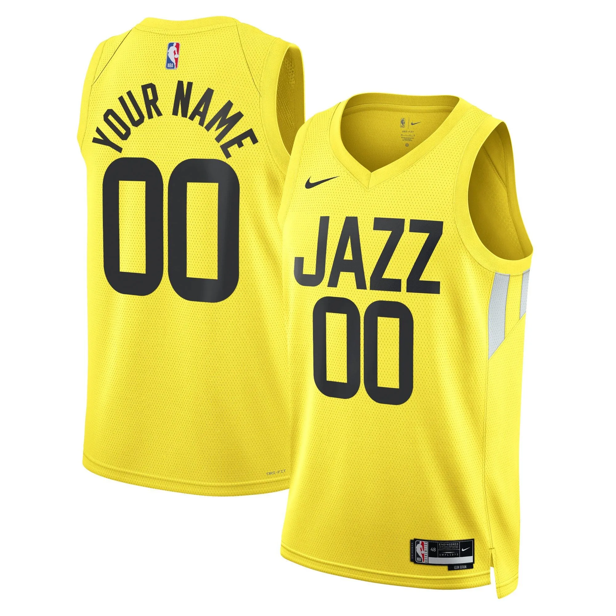 Utah Jazz  Unisex Swingman Custom Jersey Gold - Icon Edition