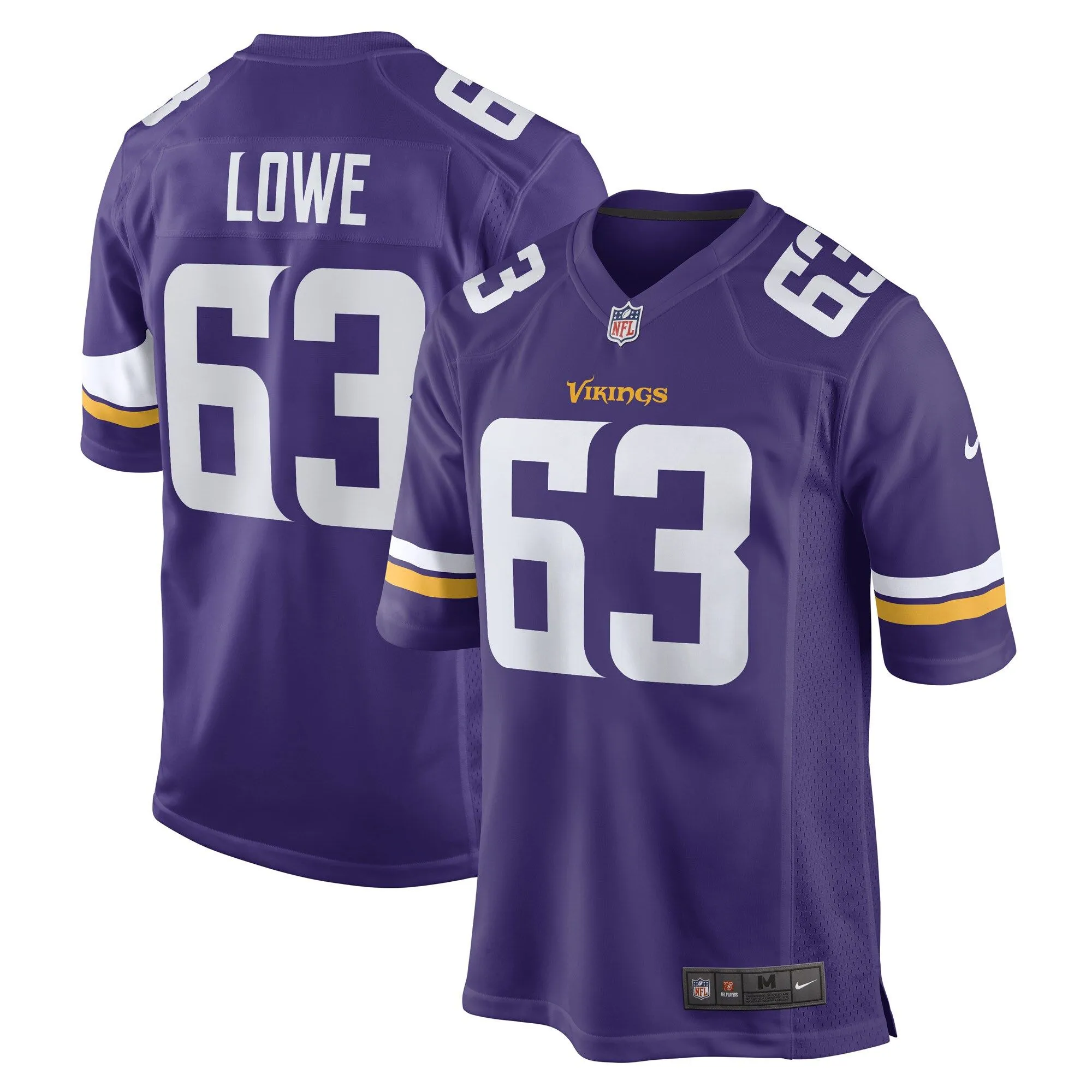 Vederian Lowe Minnesota Vikings  Game Player Jersey - Purple