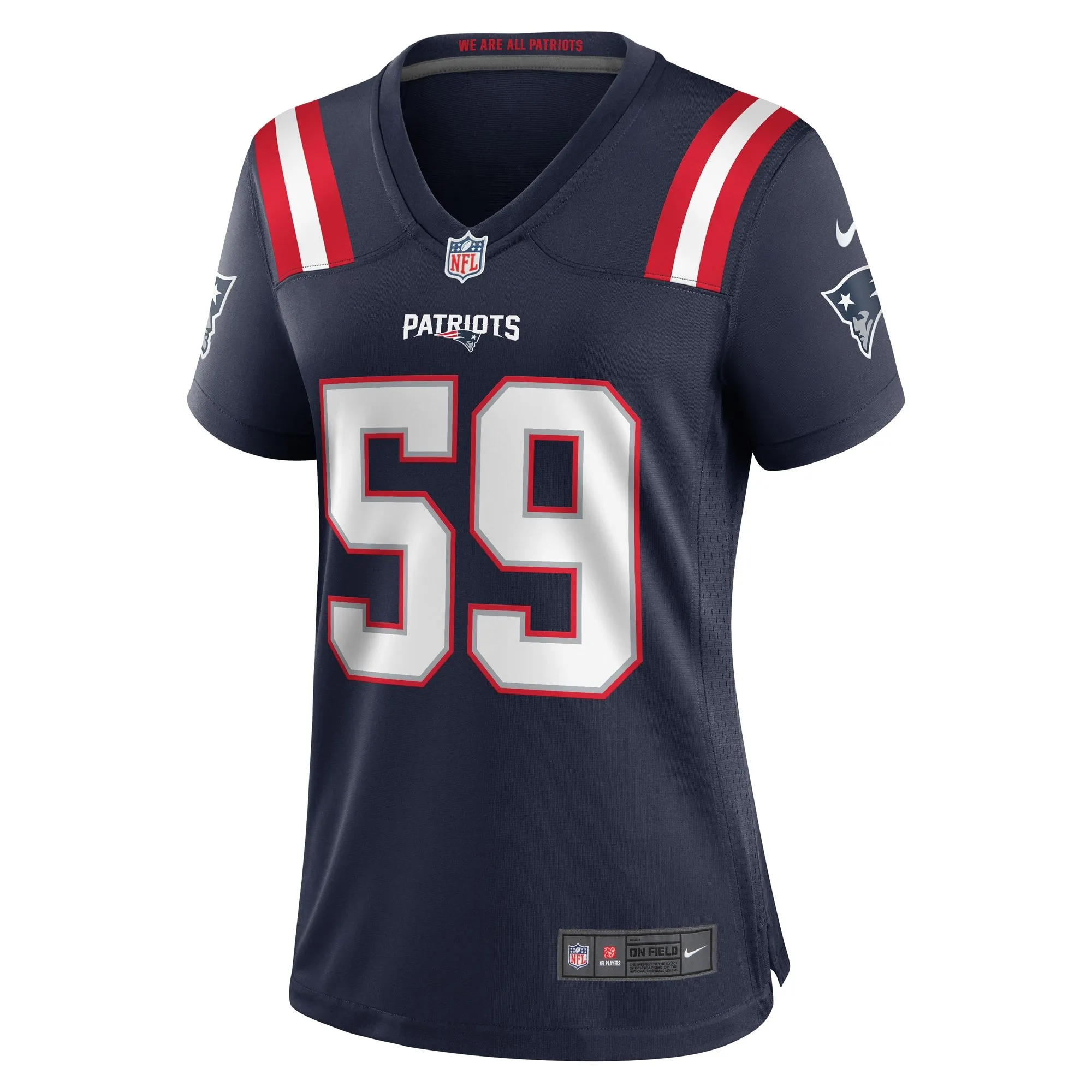 Vederian Lowe New England Patriots  Women's Team Game Jersey -  Navy