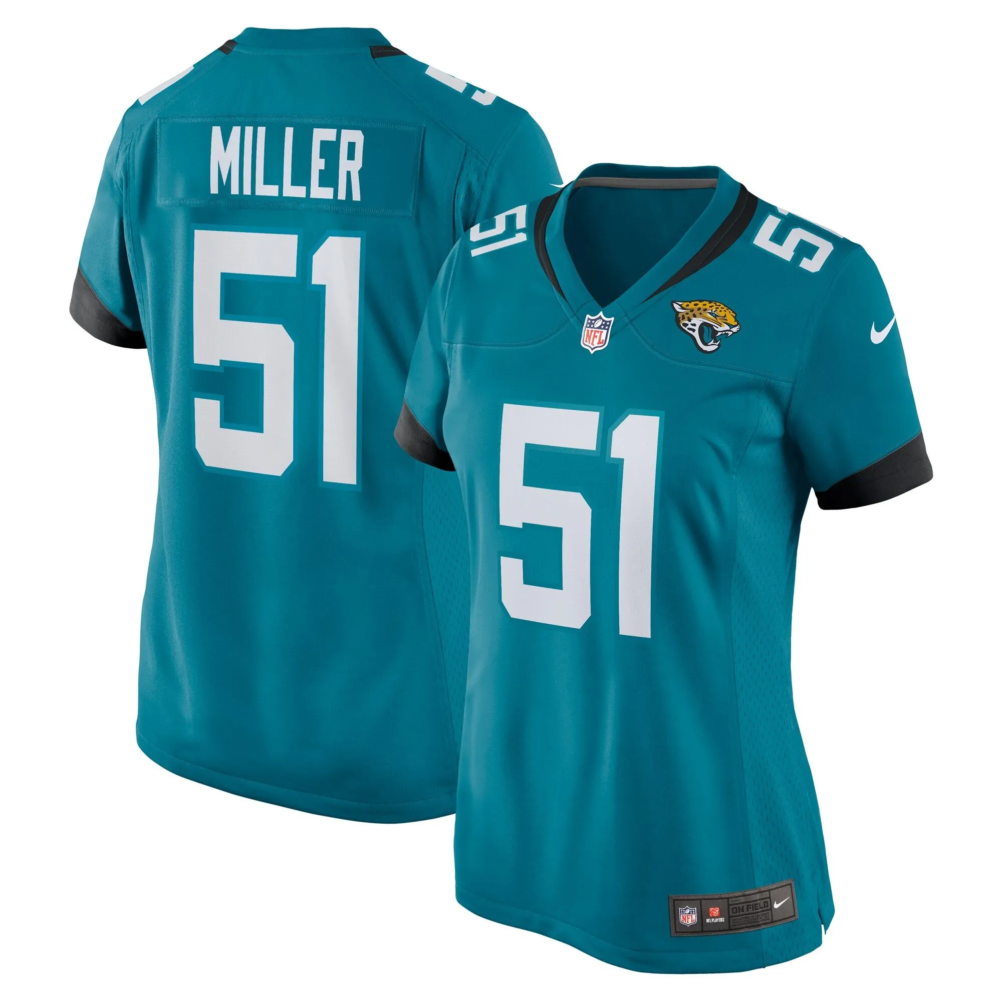 Ventrell Miller Jacksonville Jaguars  Women's  Game Jersey -  Teal