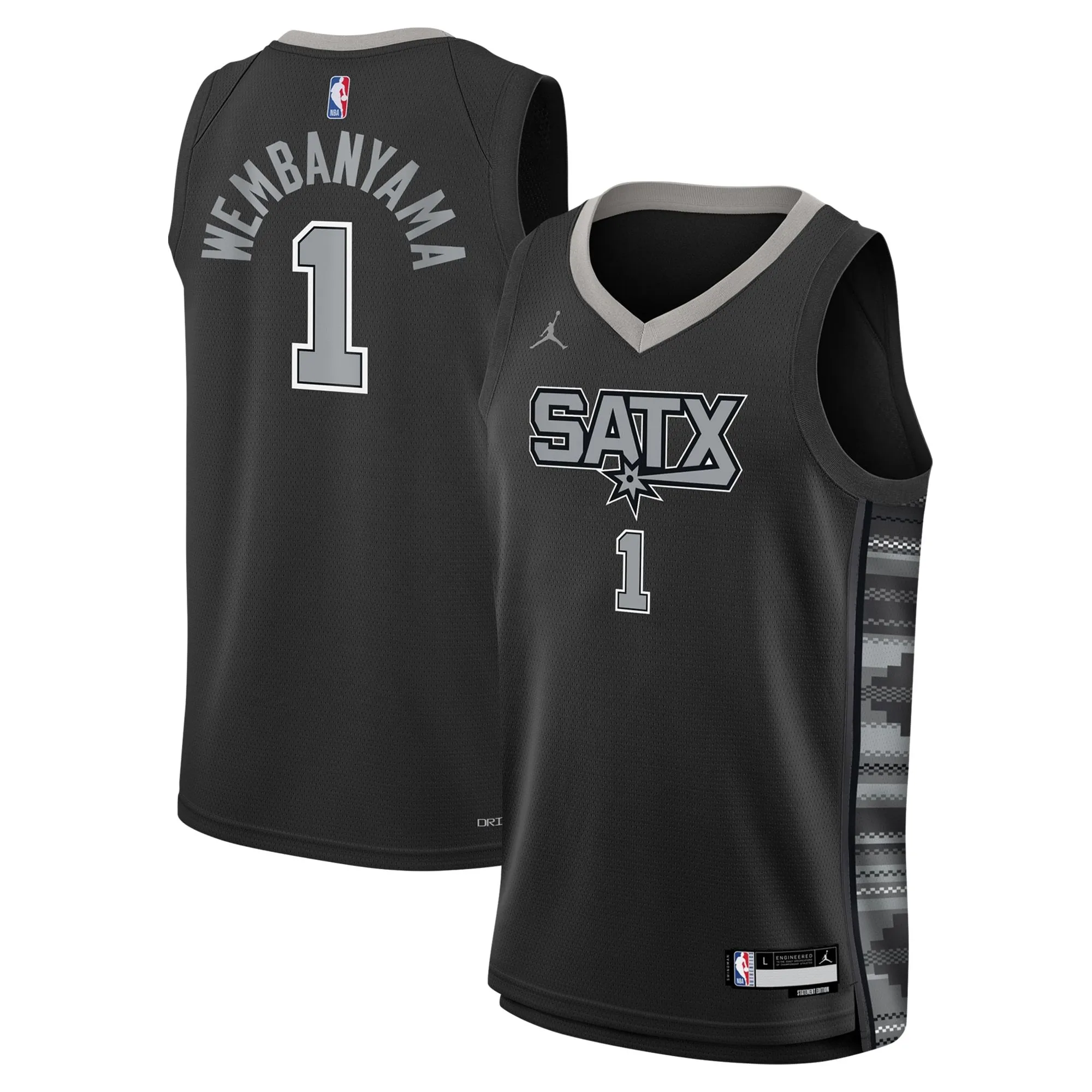 Victor Wembanyama San Antonio Spurs Jordan Brand Youth Swingman Jersey - Statement Edition - Black