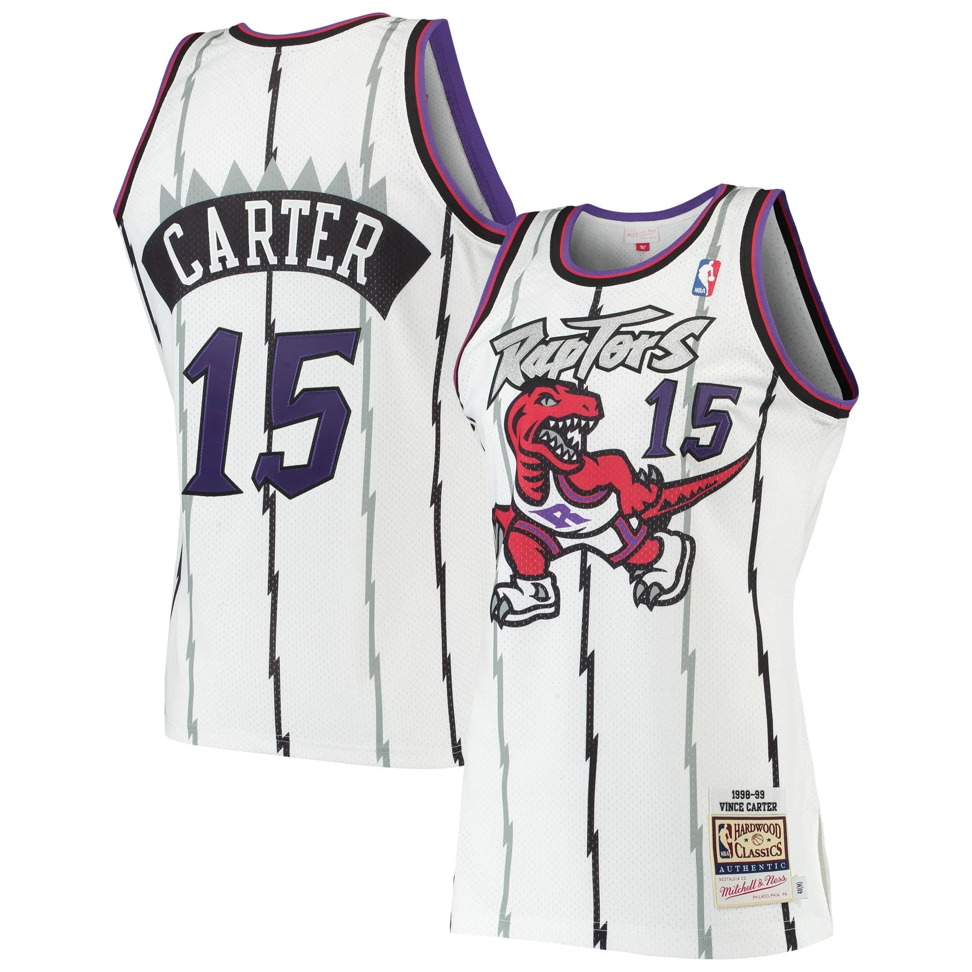 Vince Carter Toronto Raptors Mitchell & Ness 1998/99 Hardwood Classics  Jersey - White