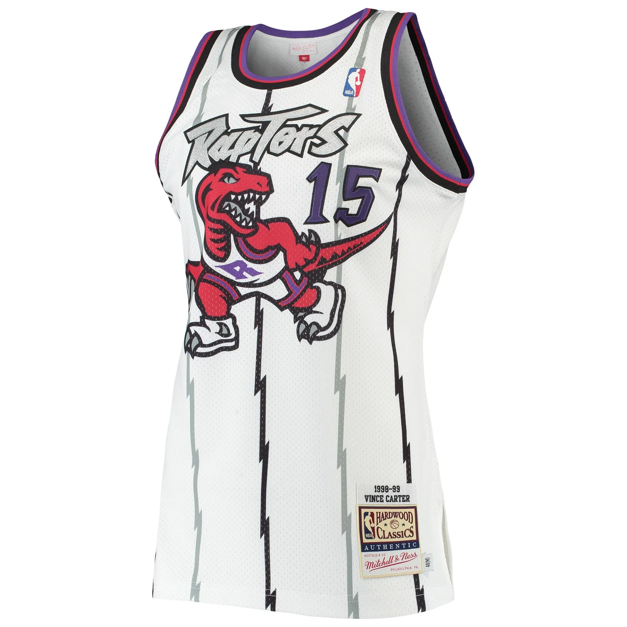 Vince Carter Toronto Raptors Mitchell & Ness 1998/99 Hardwood Classics  Jersey - White