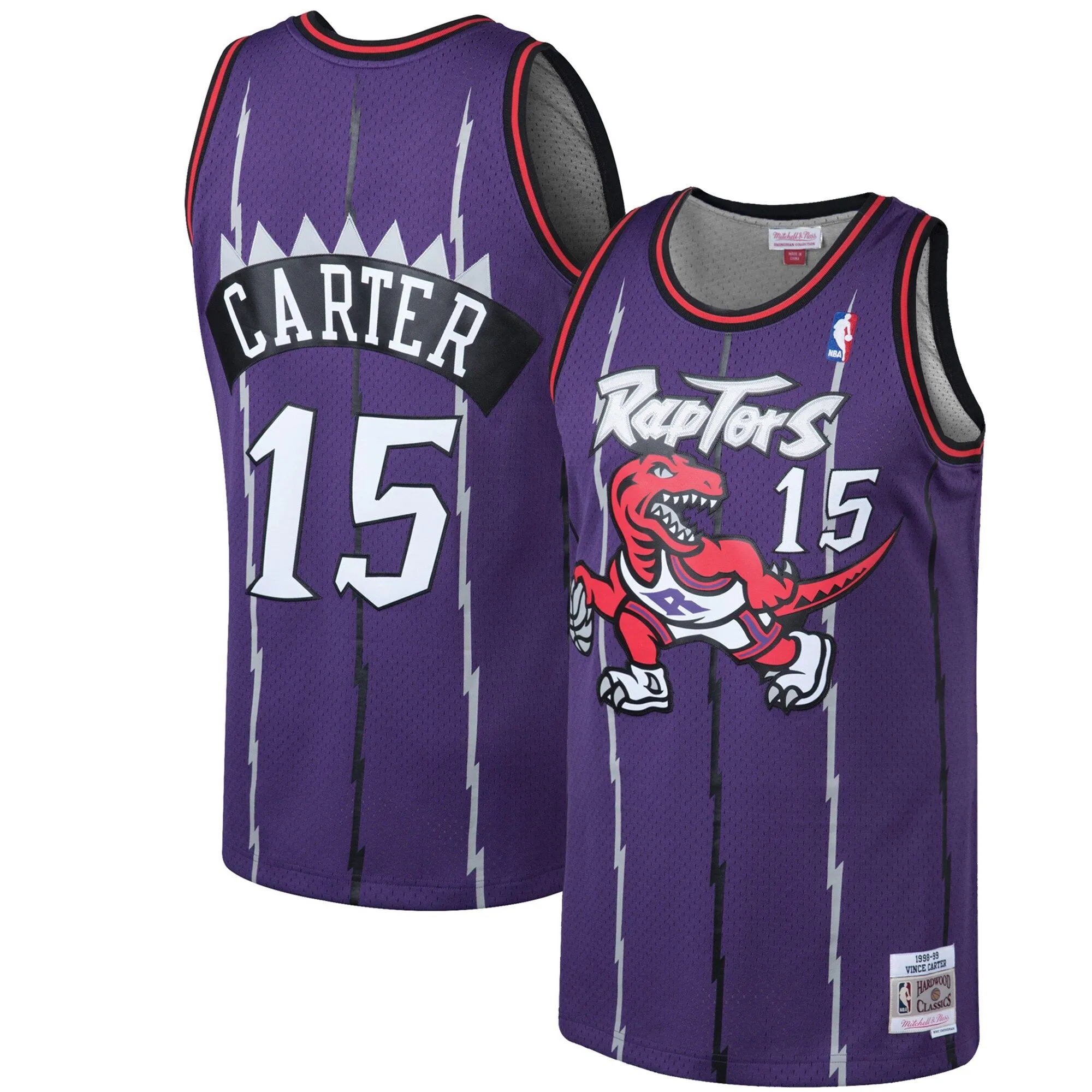 Vince Carter Toronto Raptors Mitchell & Ness 1998/99 Hardwood Classics Swingman Jersey - Purple