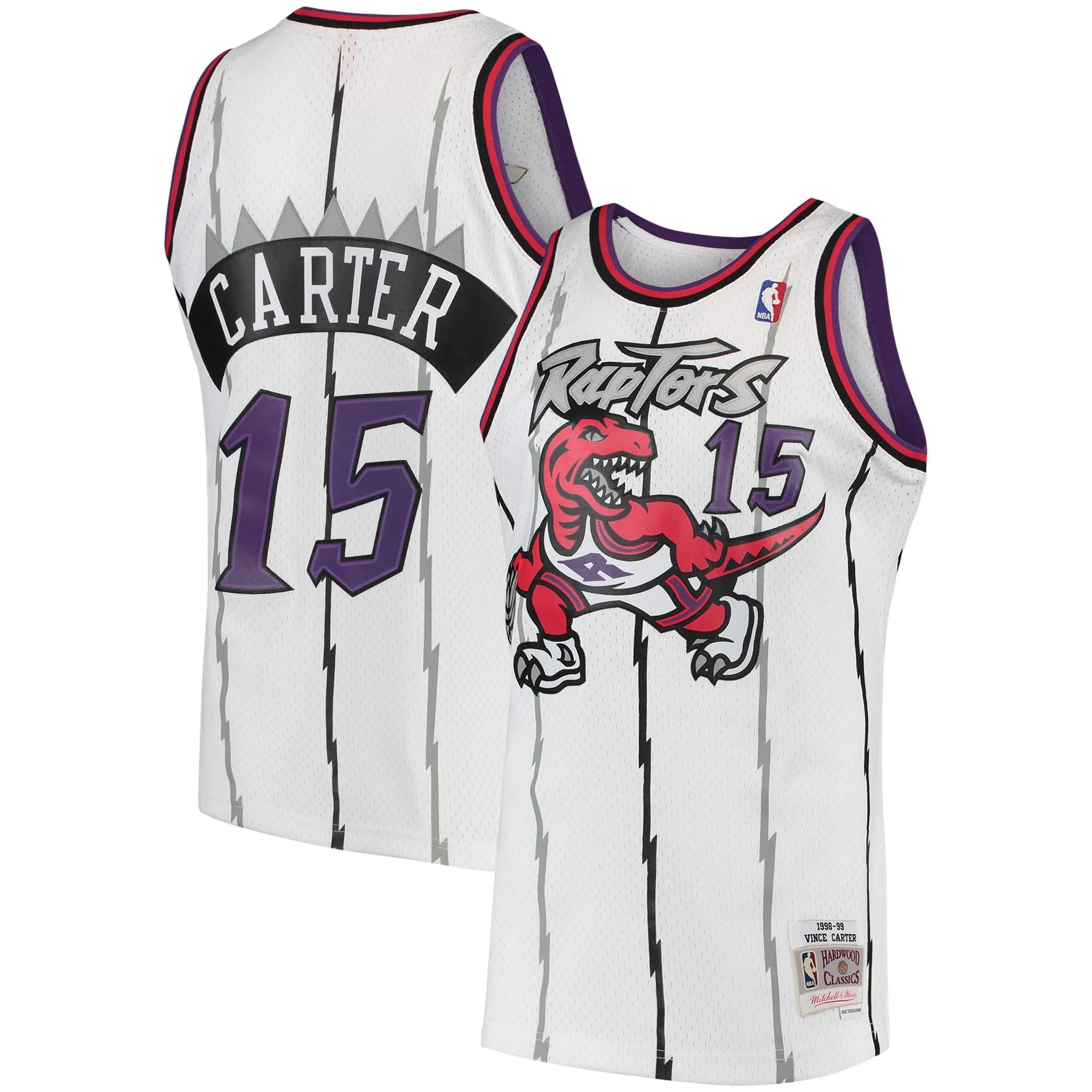 Vince Carter Toronto Raptors Mitchell & Ness 1998/99 Hardwood Classics Swingman Jersey - White