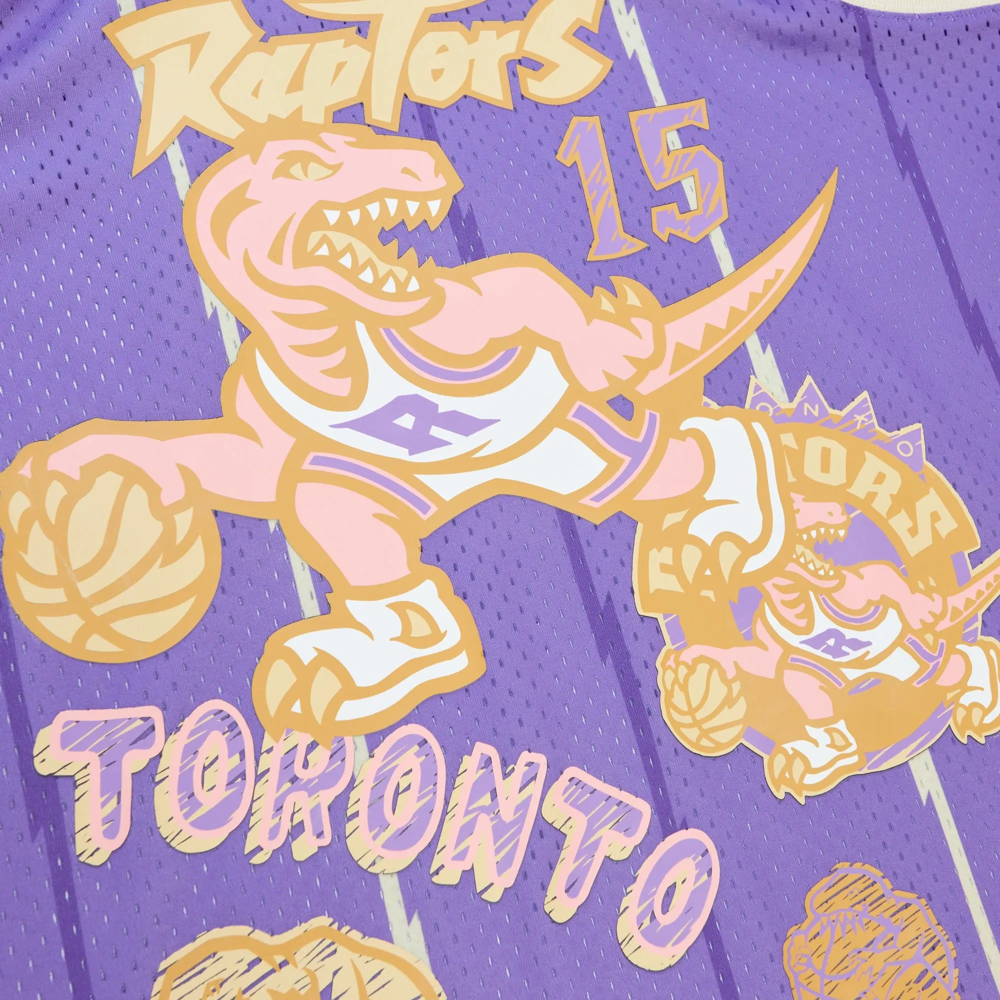 Vince Carter Toronto Raptors Mitchell & Ness 1998/99 Swingman Sidewalk Sketch Jersey - Purple