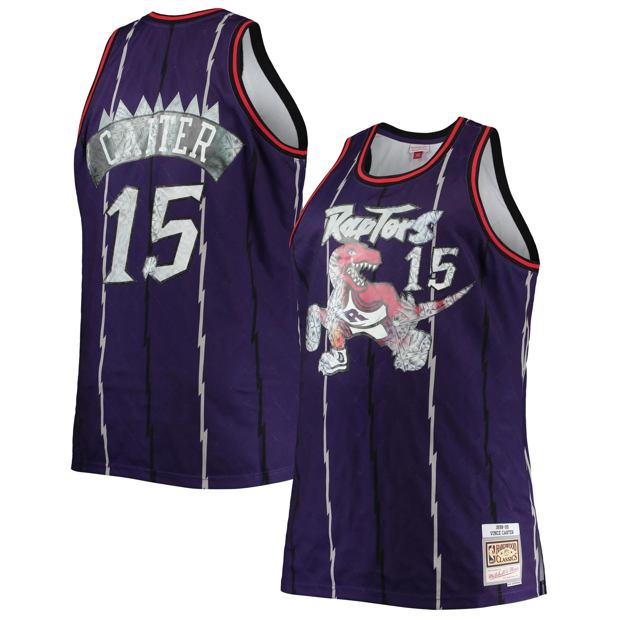 Vince Carter Toronto Raptors Mitchell & Ness Big & Tall 1998/99 NBA 75th Anniversary Diamond Swingman Jersey - Purple