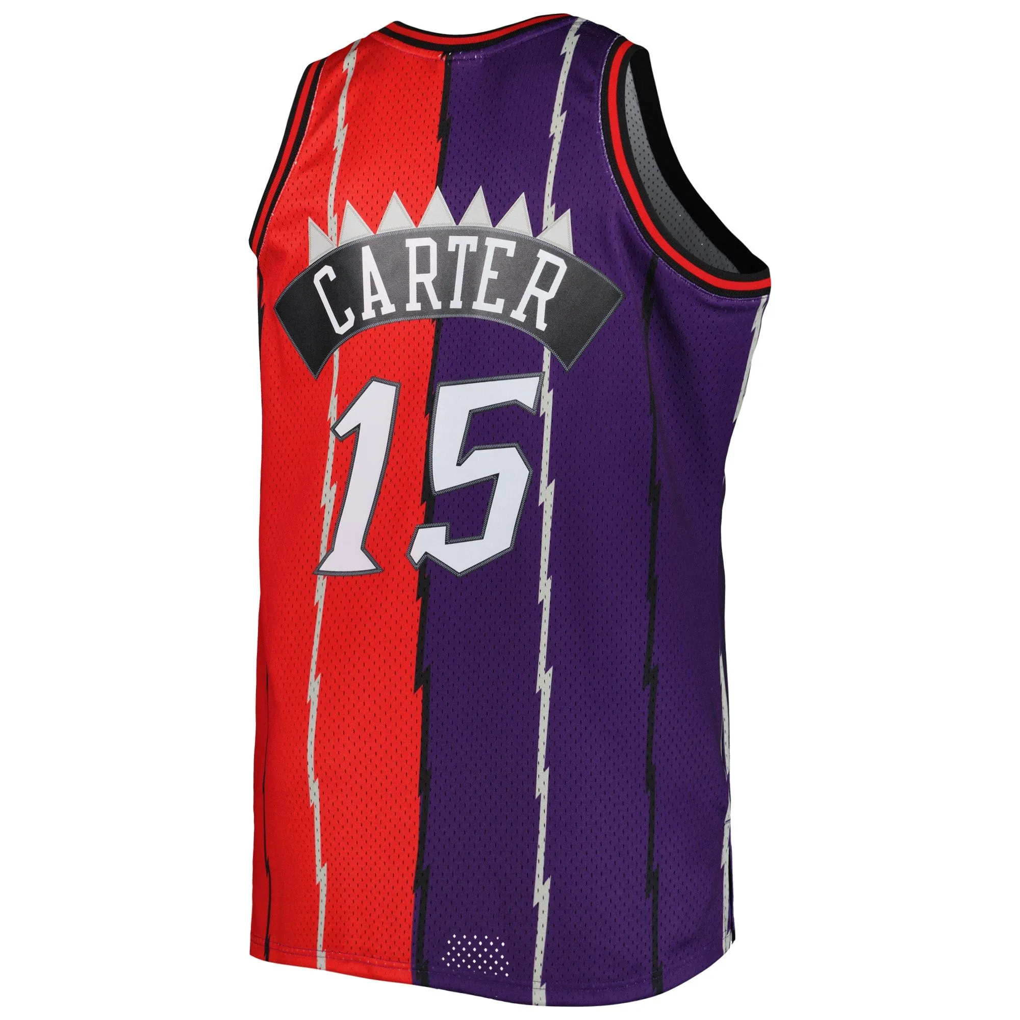 Vince Carter Toronto Raptors Mitchell & Ness Big & Tall Hardwood Classics 1998/99 Split Swingman Jersey - Purple/Red