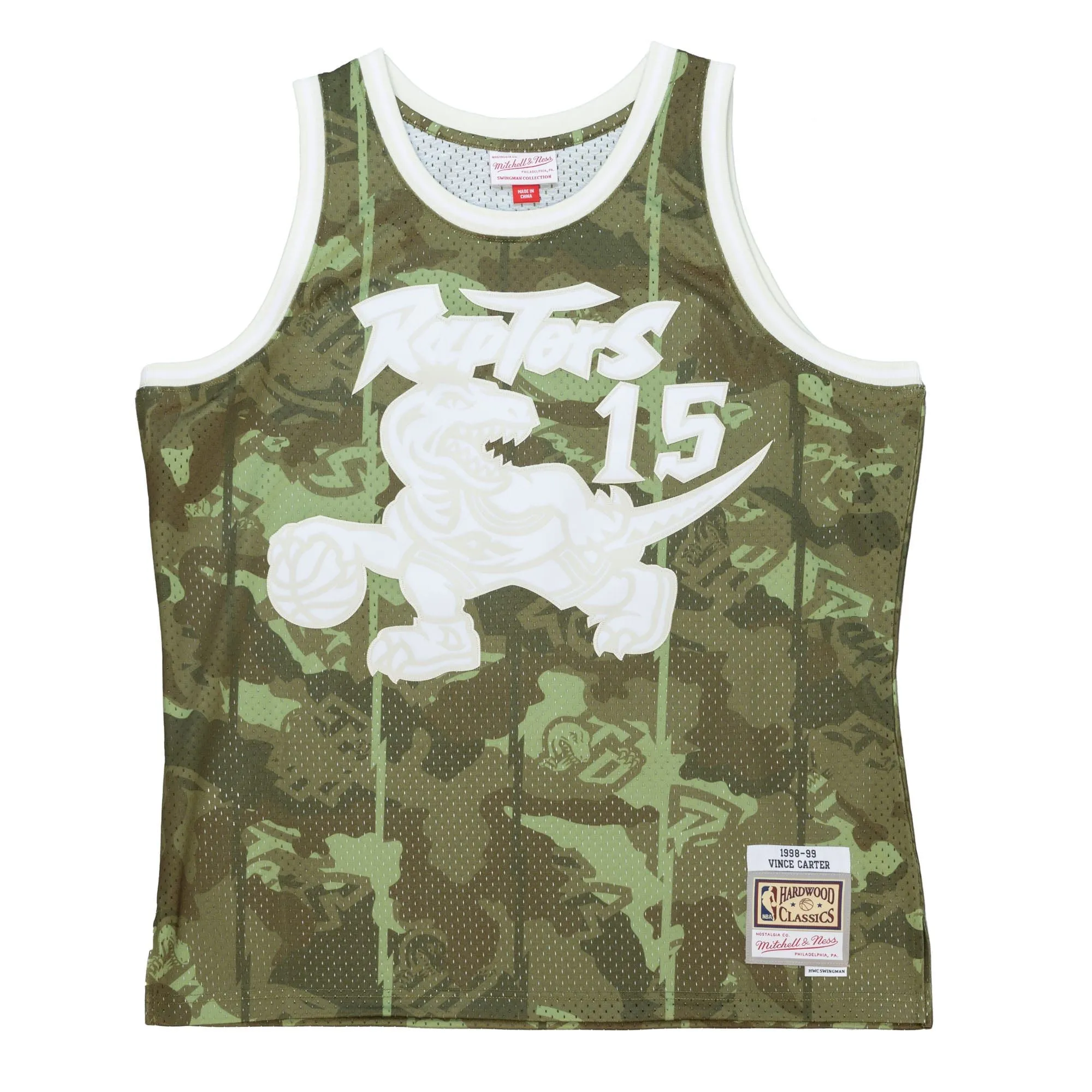 Vince Carter Toronto Raptors Mitchell & Ness Hardwood Classics 1998/99 Ghost Green Swingman Jersey - Camo