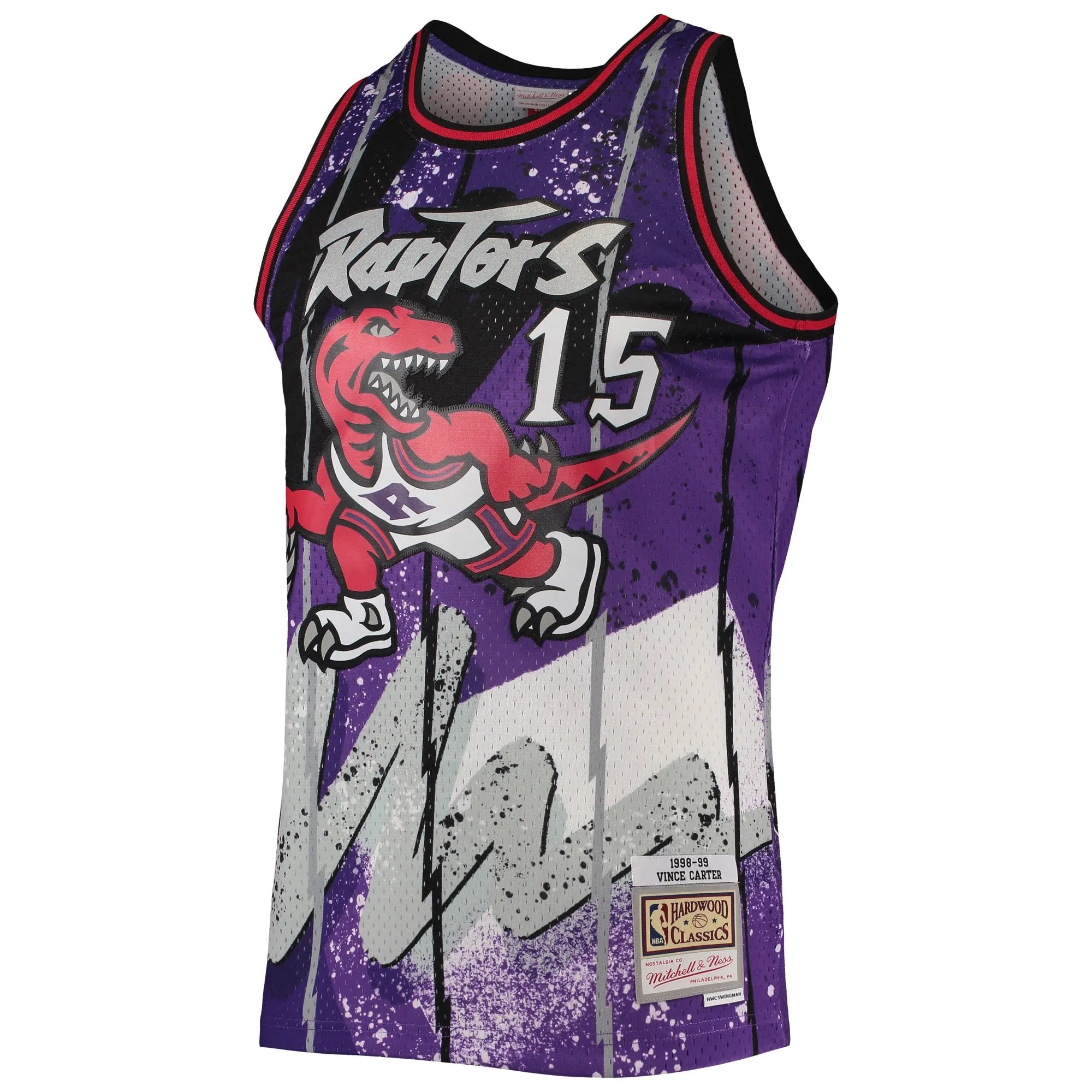 Vince Carter Toronto Raptors Mitchell & Ness Hardwood Classics 1998/99 Hyper Hoops Swingman Jersey - Purple