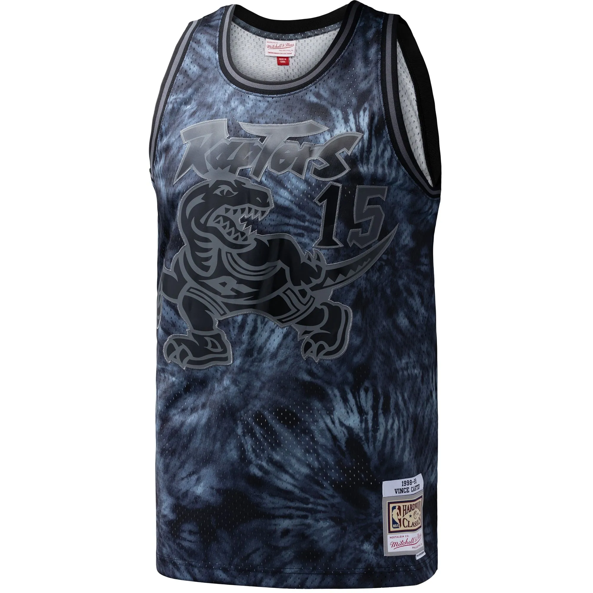 Vince Carter Toronto Raptors Mitchell & Ness Hardwood Classics 1998/99 Tie-Dye Swingman Jersey - Black