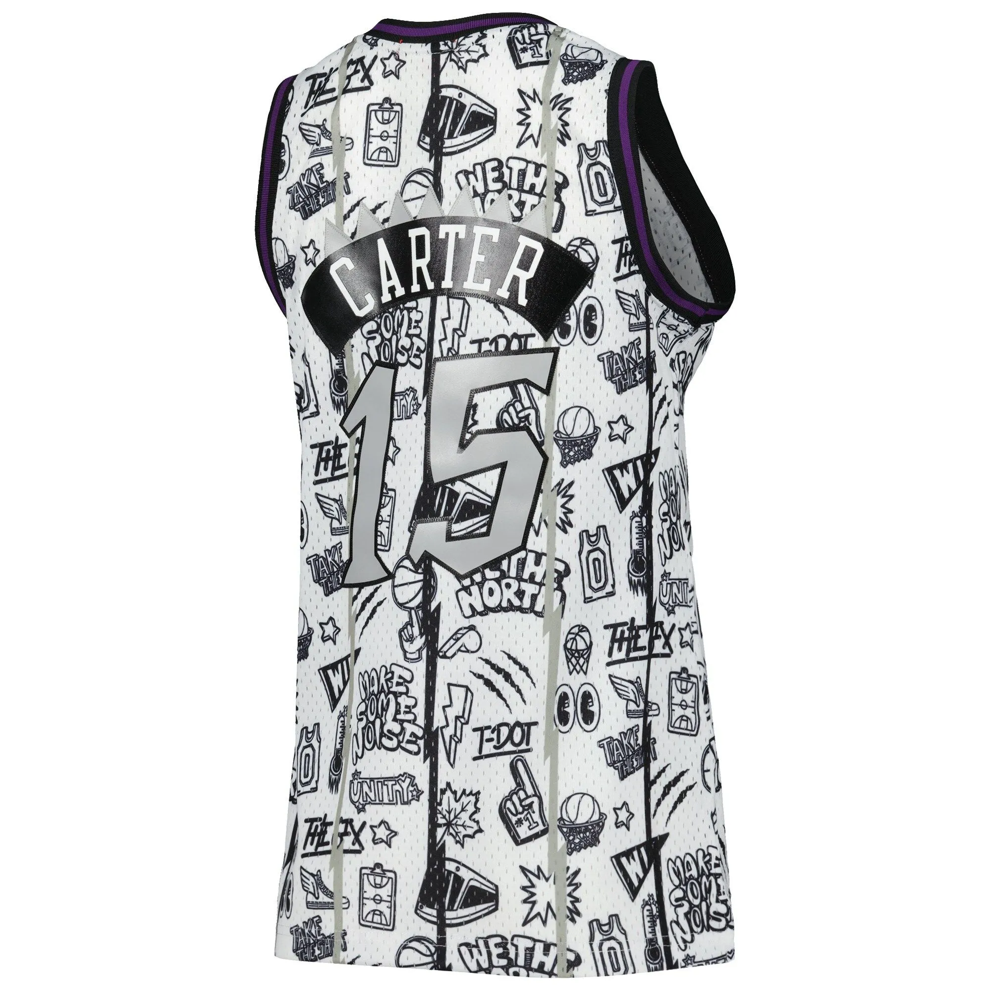 Vince Carter Toronto Raptors Mitchell & Ness Women's 1998 Doodle Swingman Jersey - White