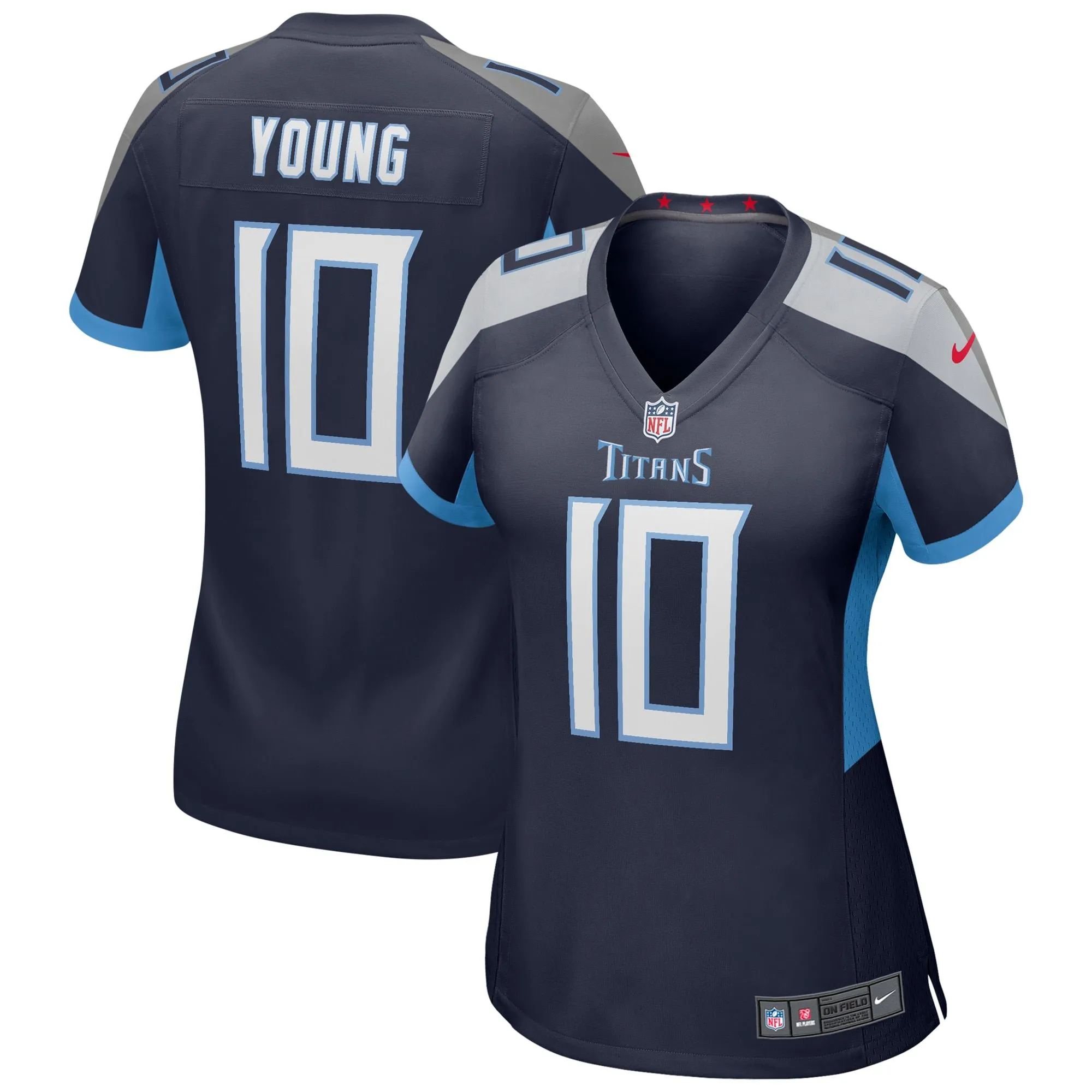 Vince Young Tennessee Titans  Women's Game Retired Player Jersey - Navy