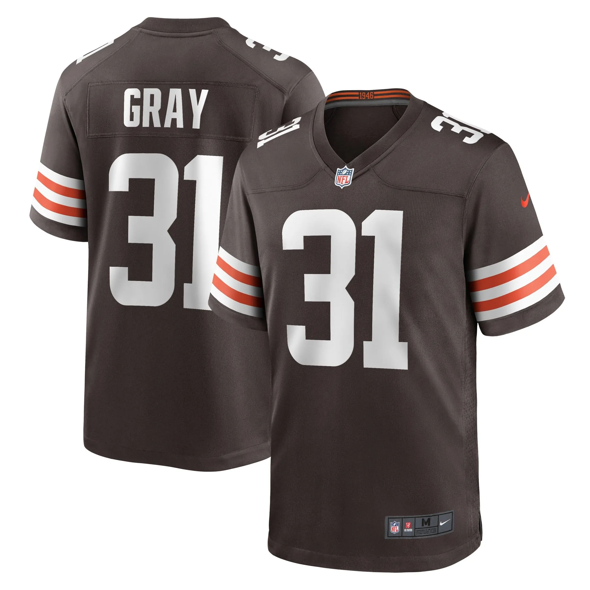 Vincent Gray Cleveland Browns  Team Game Jersey -  Brown