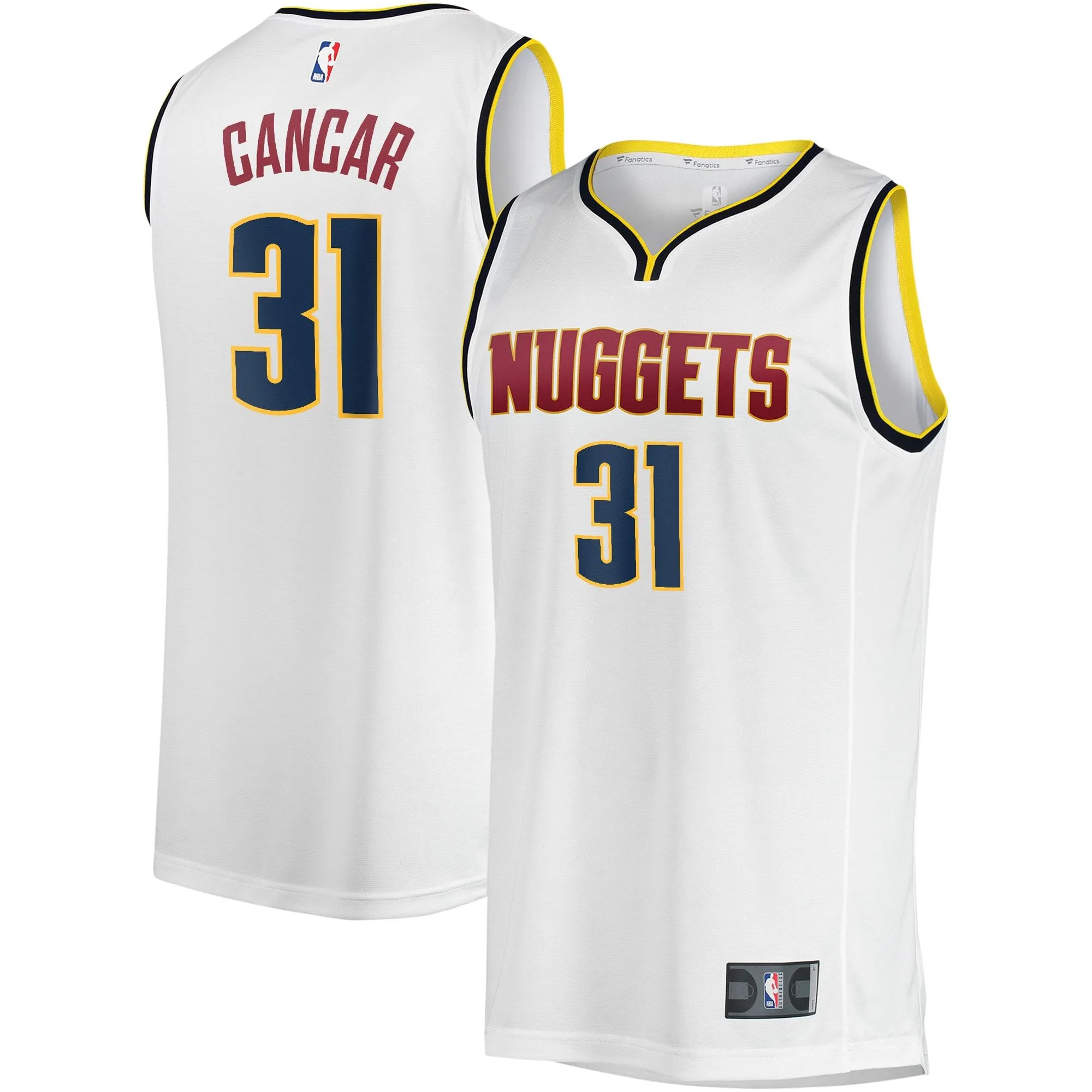 Vlatko Cancar Denver Nuggets Fanatics Branded Youth Fast Break Player Jersey - Association Edition - White