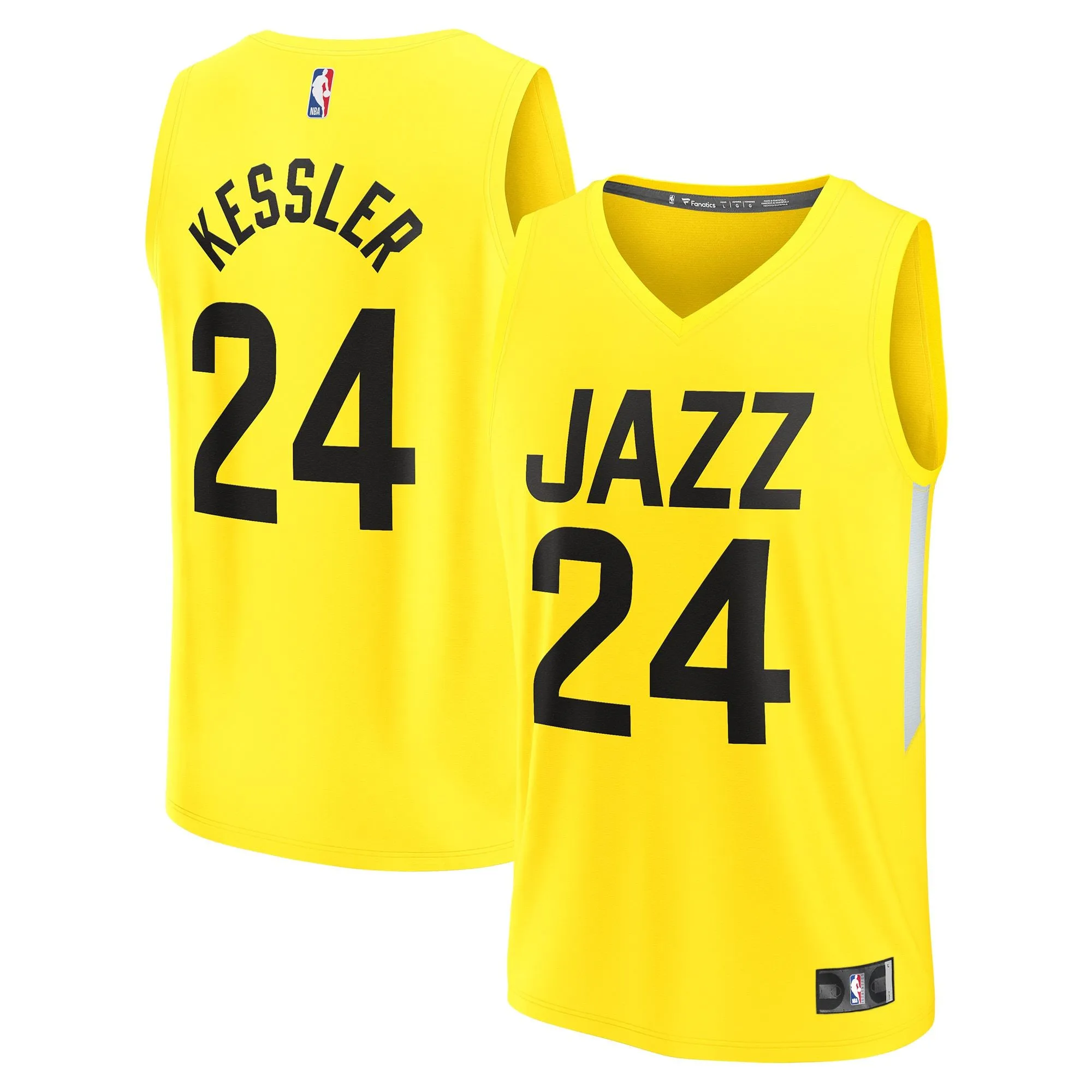 Walker Kessler Utah Jazz Fanatics Branded Fast Break Replica Player Jersey - Icon Edition - Yellow