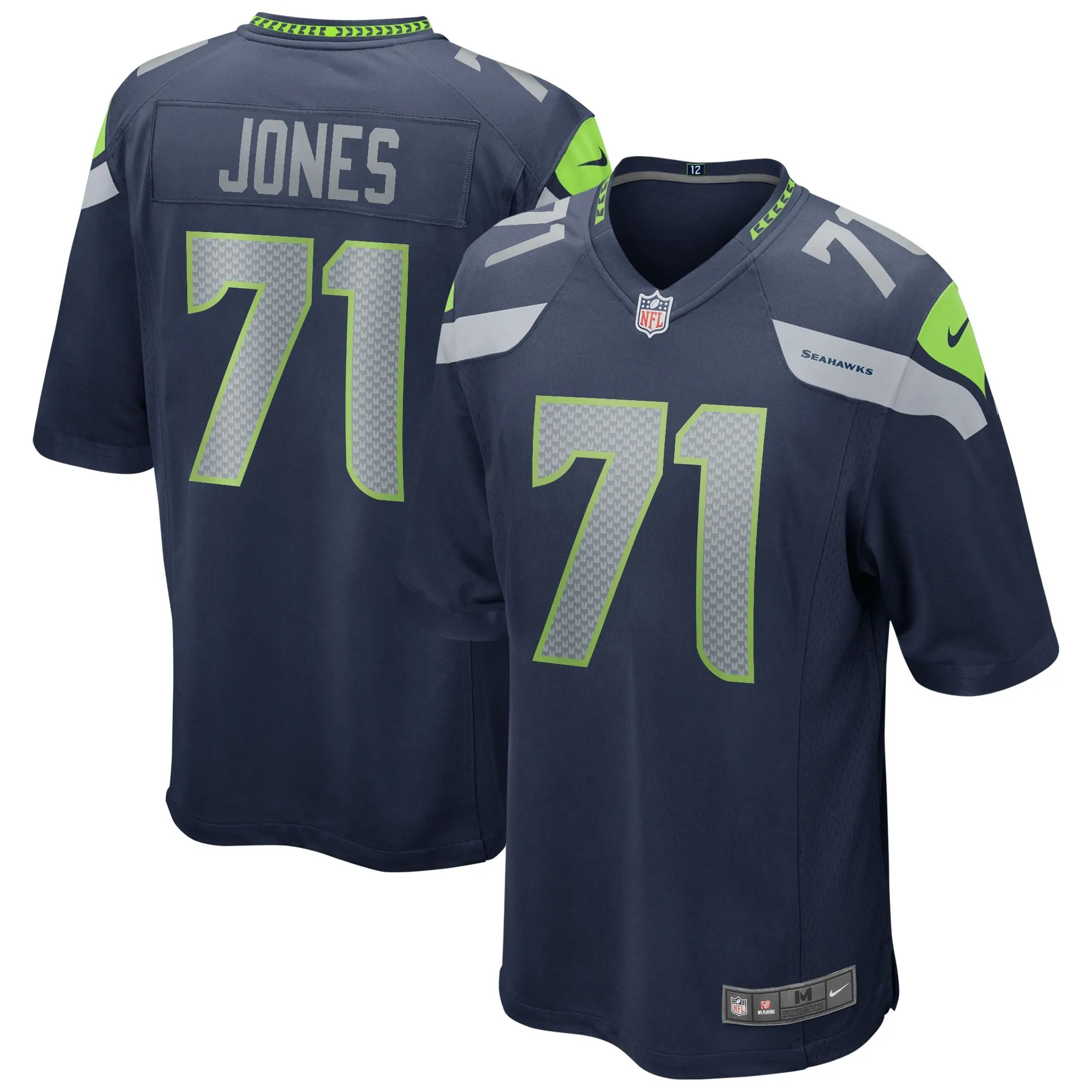 Walter Jones Seattle Seahawks  Game Retired Player Jersey - College Navy