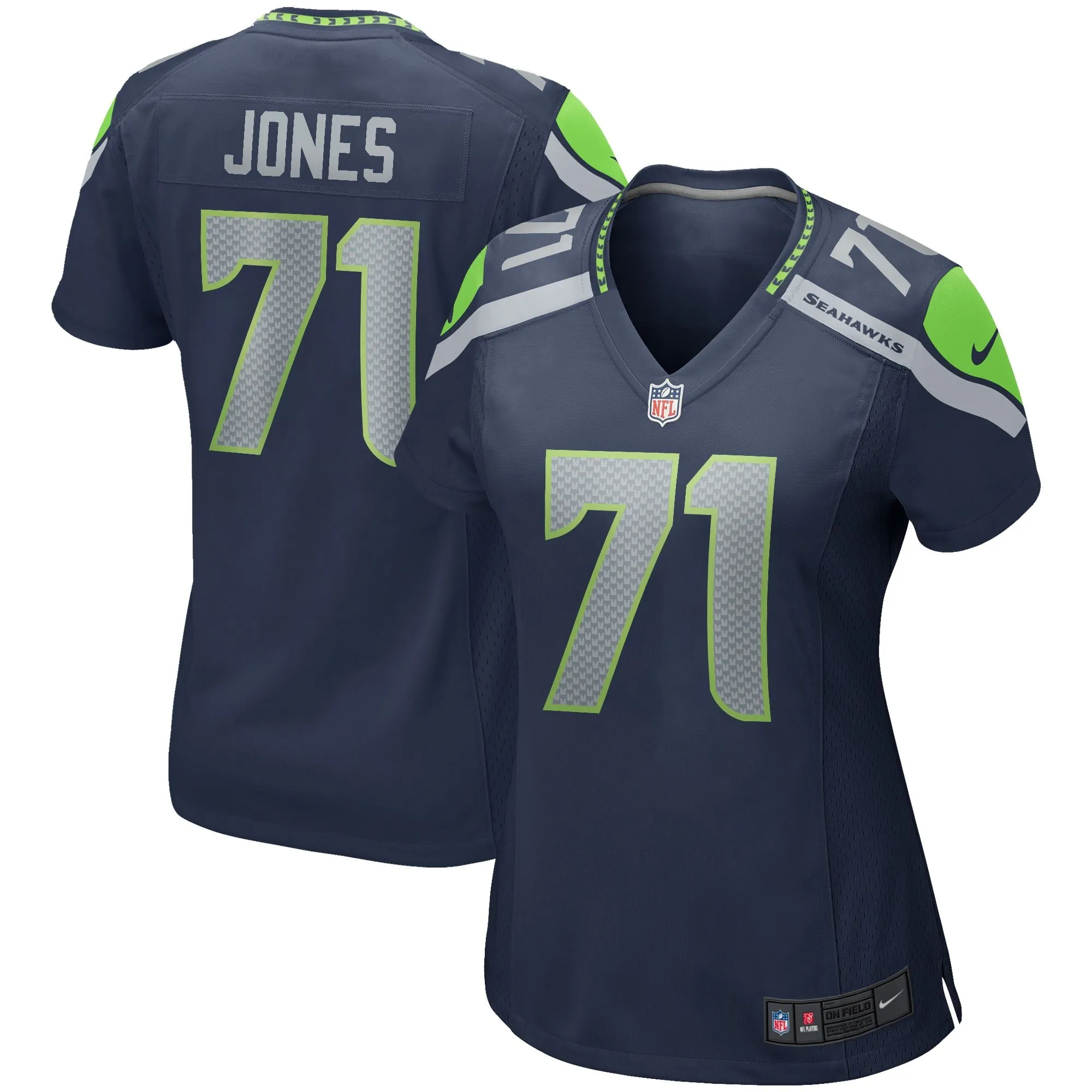 Walter Jones Seattle Seahawks  Women's Game Retired Player Jersey - College Navy