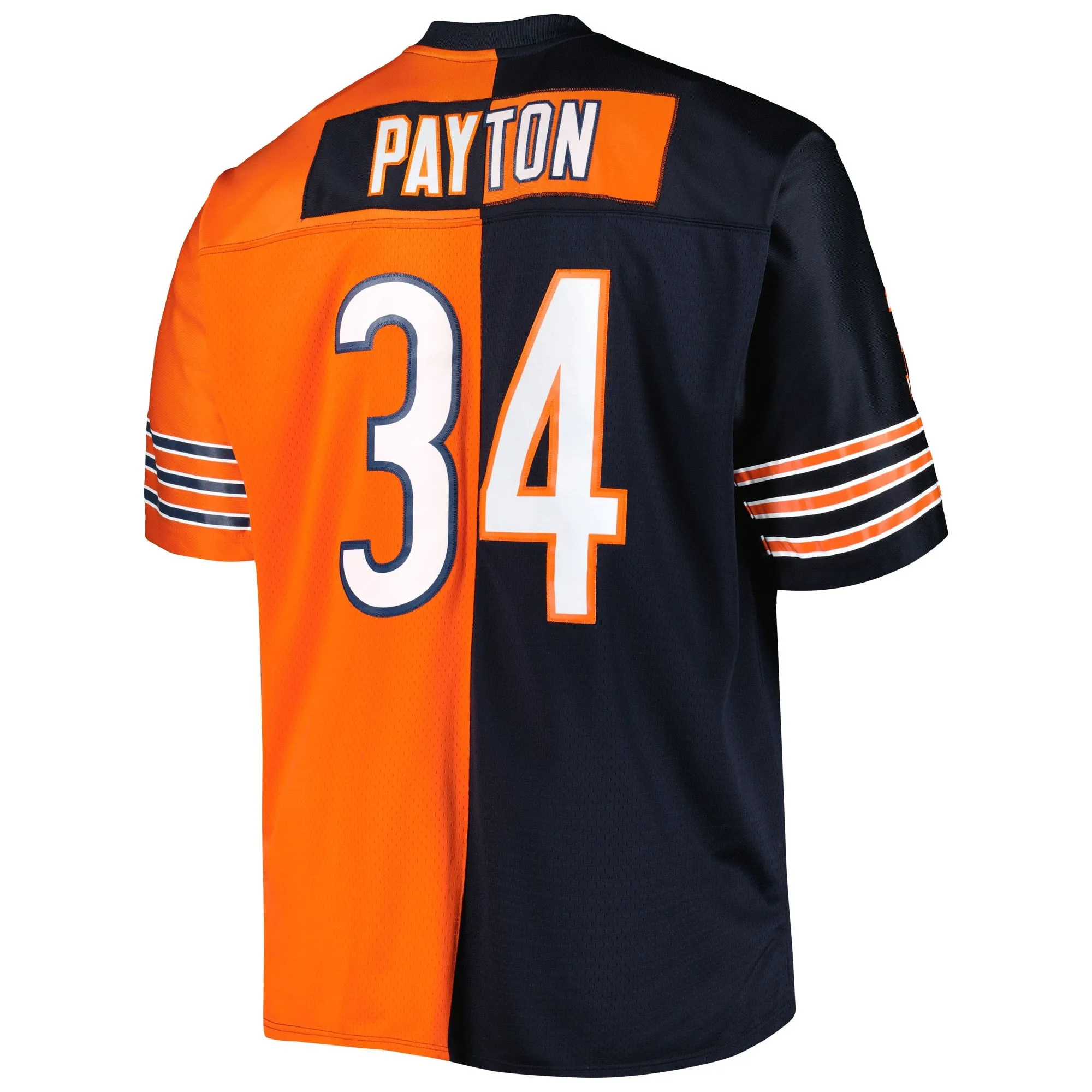 Walter Payton Chicago Bears Mitchell & Ness Big & Tall Split Legacy Retired Player Replica Jersey - Navy/Orange