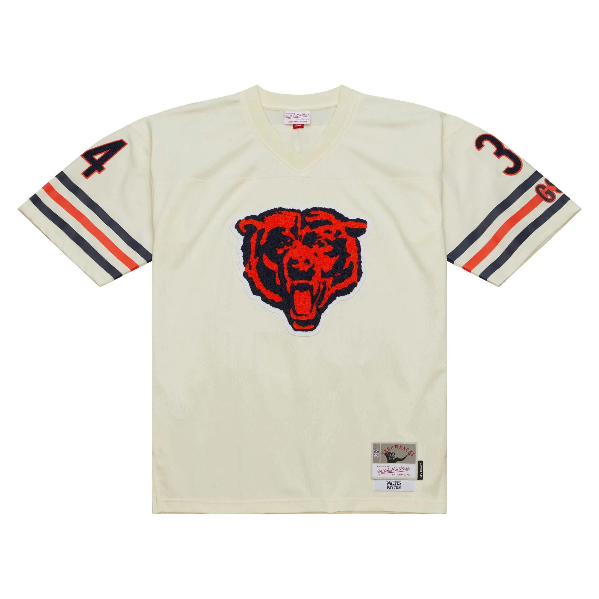 Walter Payton Chicago Bears Mitchell & Ness Chainstitch Legacy Jersey - Cream