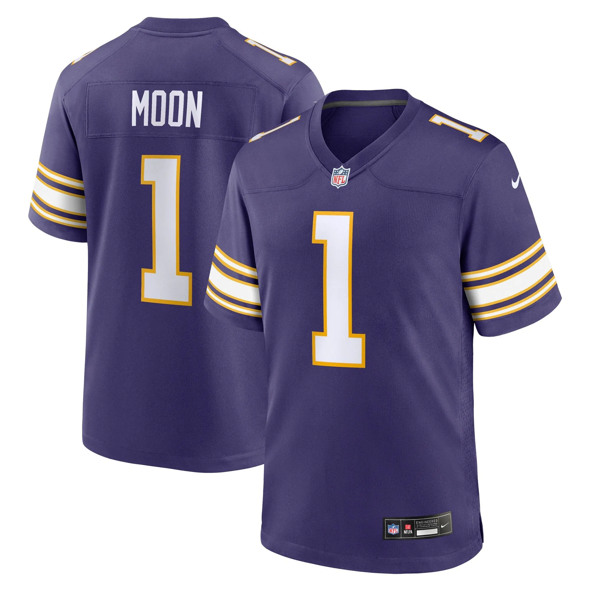 Warren Moon Minnesota Vikings  Classic Retired Player Game Jersey - Purple