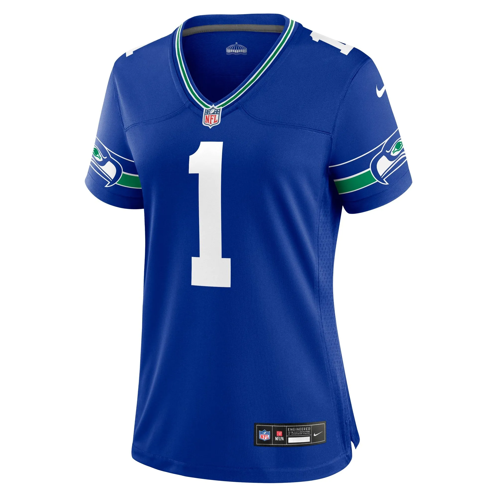 Warren Moon Seattle Seahawks  Women's Throwback Retired Player Game Jersey - Royal