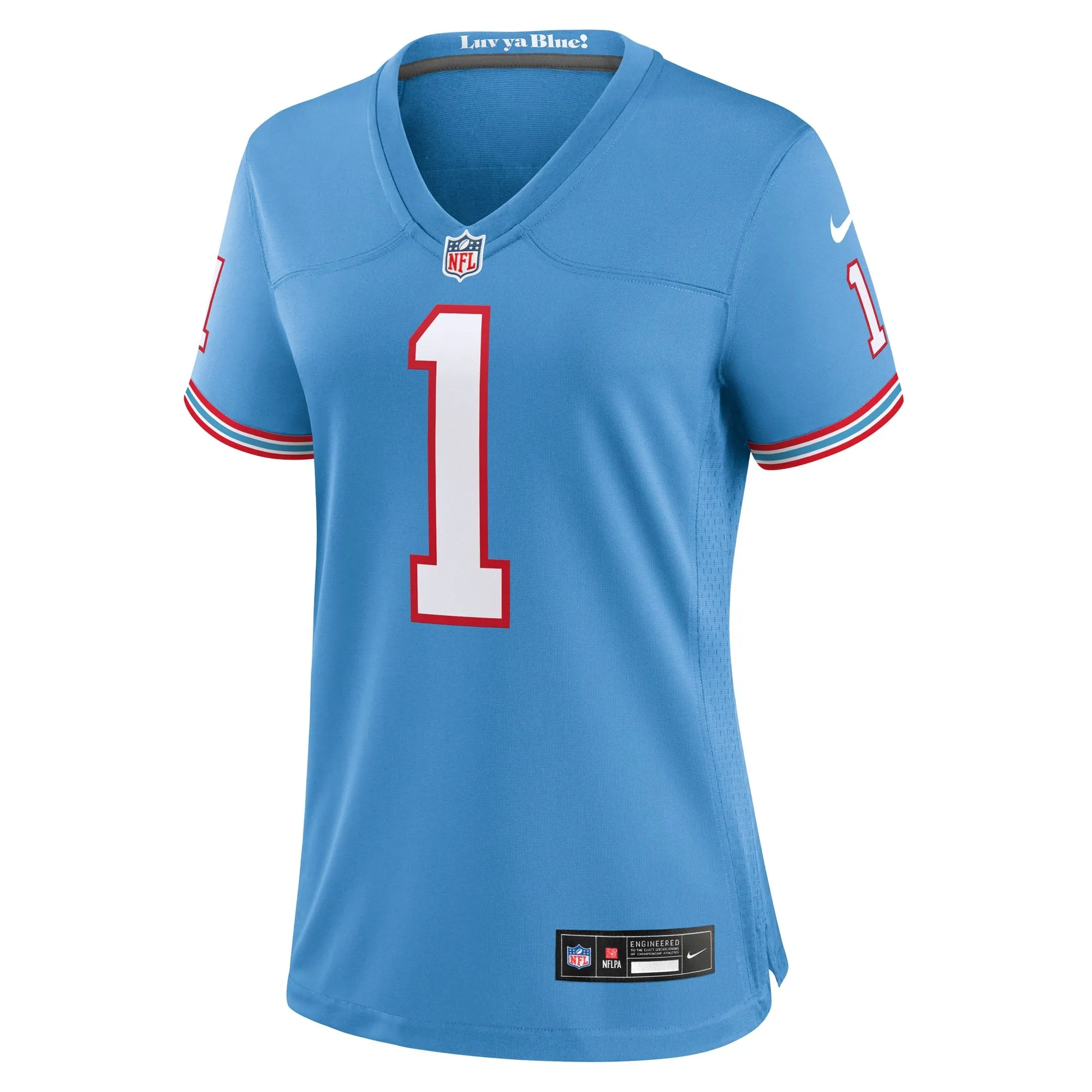 Warren Moon Tennessee Titans  Women's Oilers Throwback Retired Player Game Jersey - Light Blue