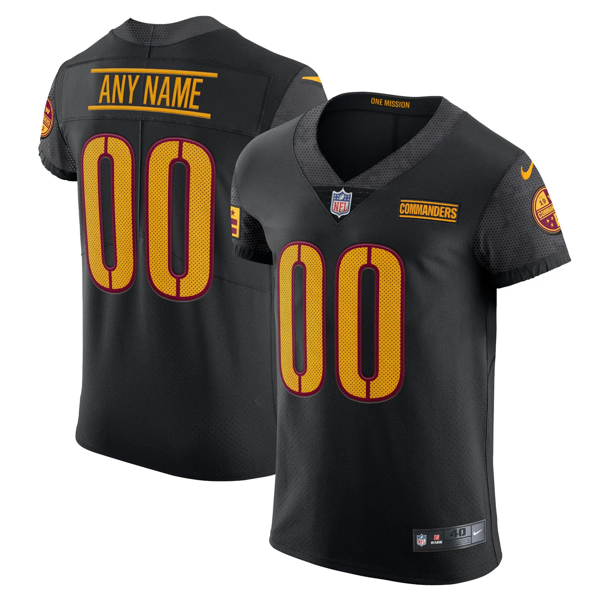 Washington Commanders  Vapor Untouchable Elite Custom Alternate Jersey - Black