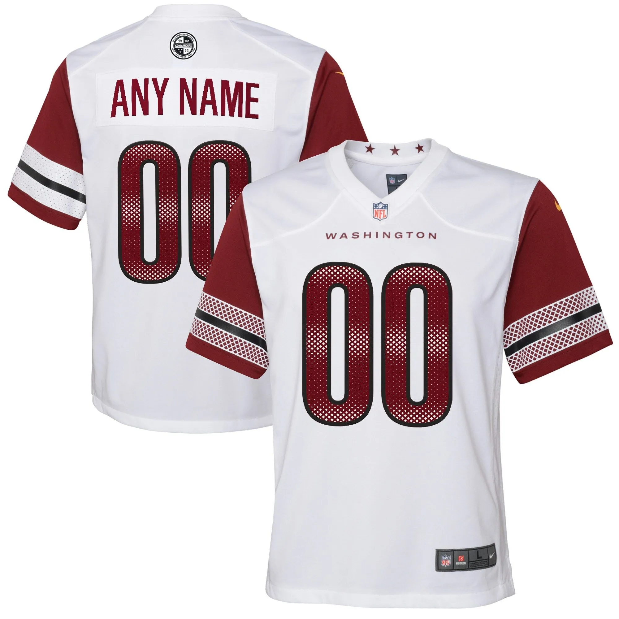 Washington Commanders  Youth Game Custom Player Jersey - White