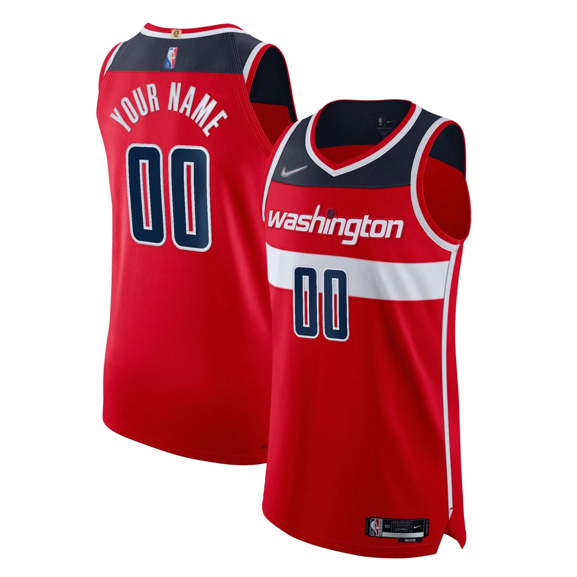 Washington Wizards  2021/22 Diamond  Custom Jersey - Icon Edition - Red