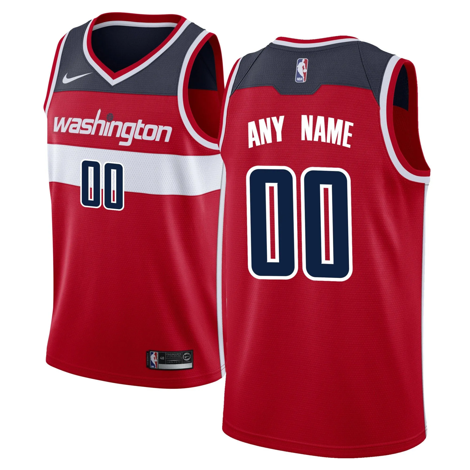 Washington Wizards  Swingman Custom Jersey Red - Icon Edition