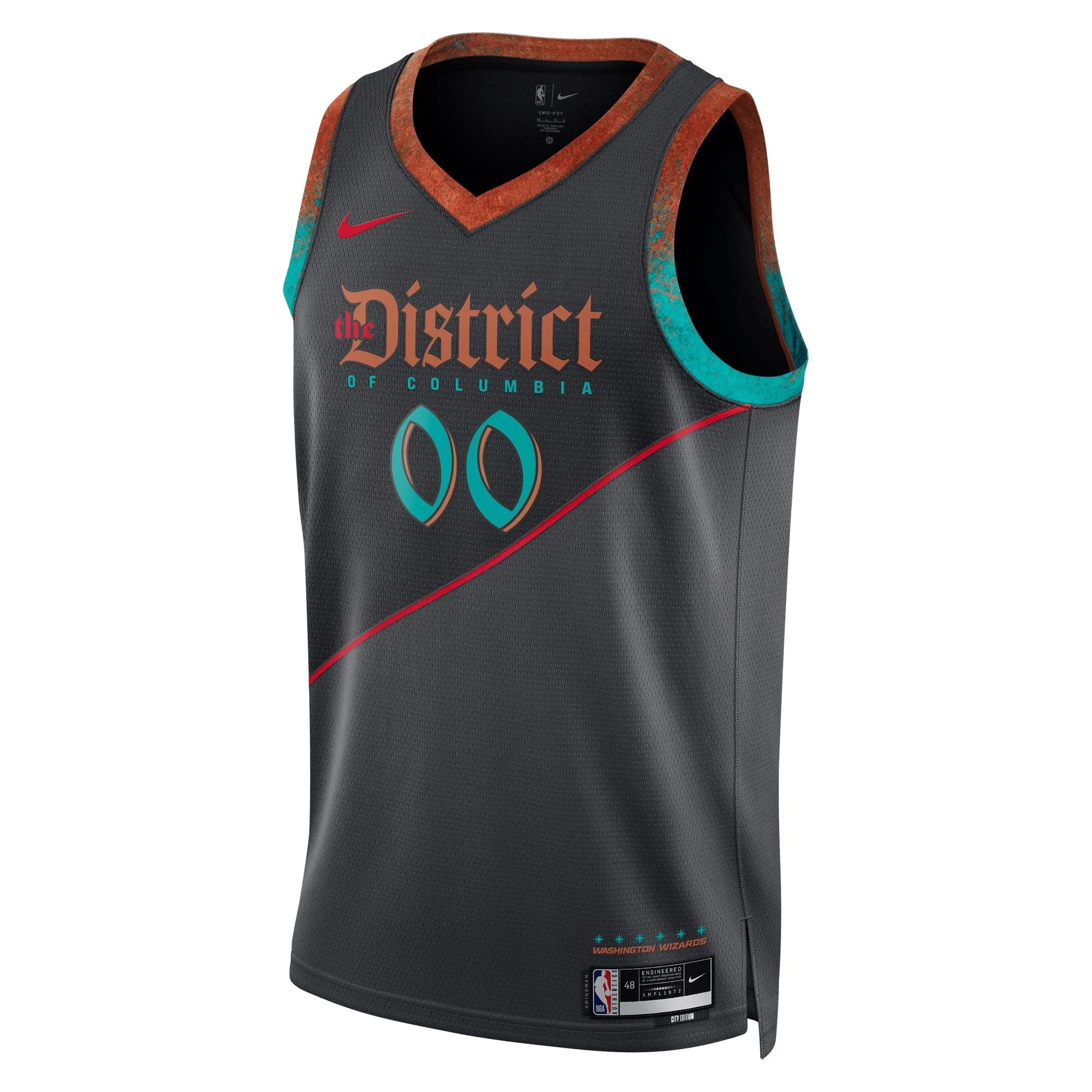 Washington Wizards  Unisex 2023/24 Custom Swingman Jersey - Black - City Edition