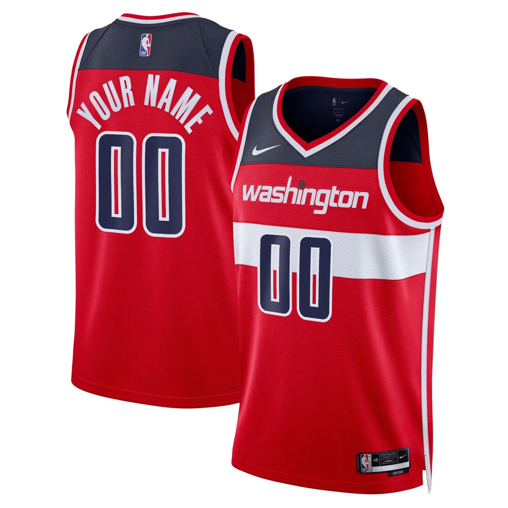 Washington Wizards  Unisex Swingman Custom Jersey Red - Icon Edition