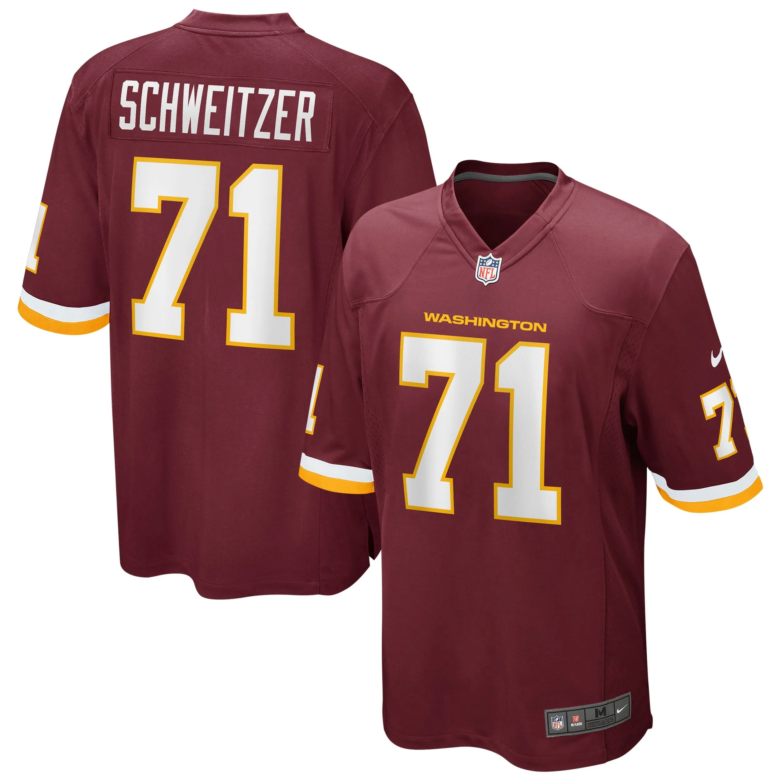 Wes Schweitzer Washington Football Team  Game Player Jersey - Burgundy