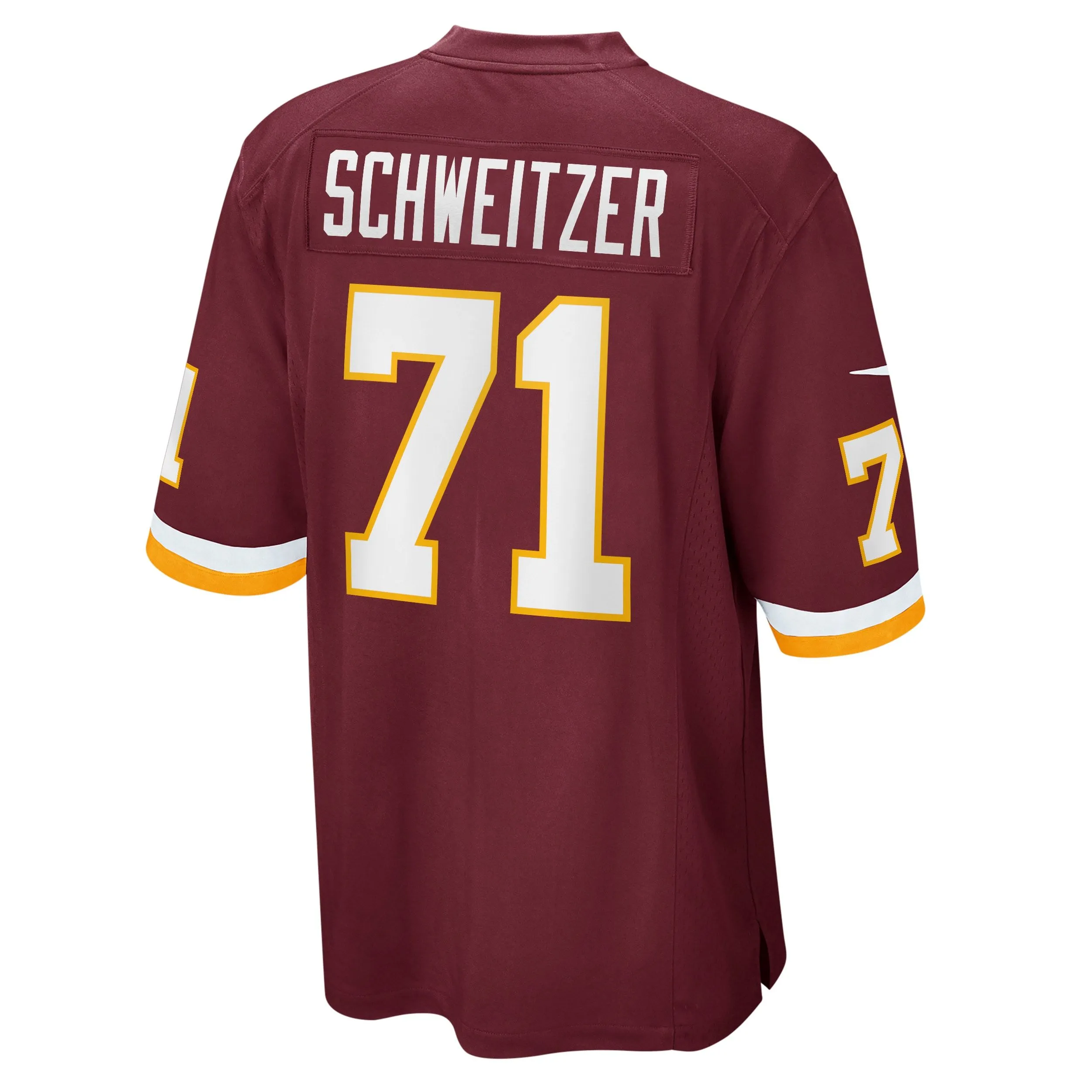 Wes Schweitzer Washington Football Team  Game Player Jersey - Burgundy