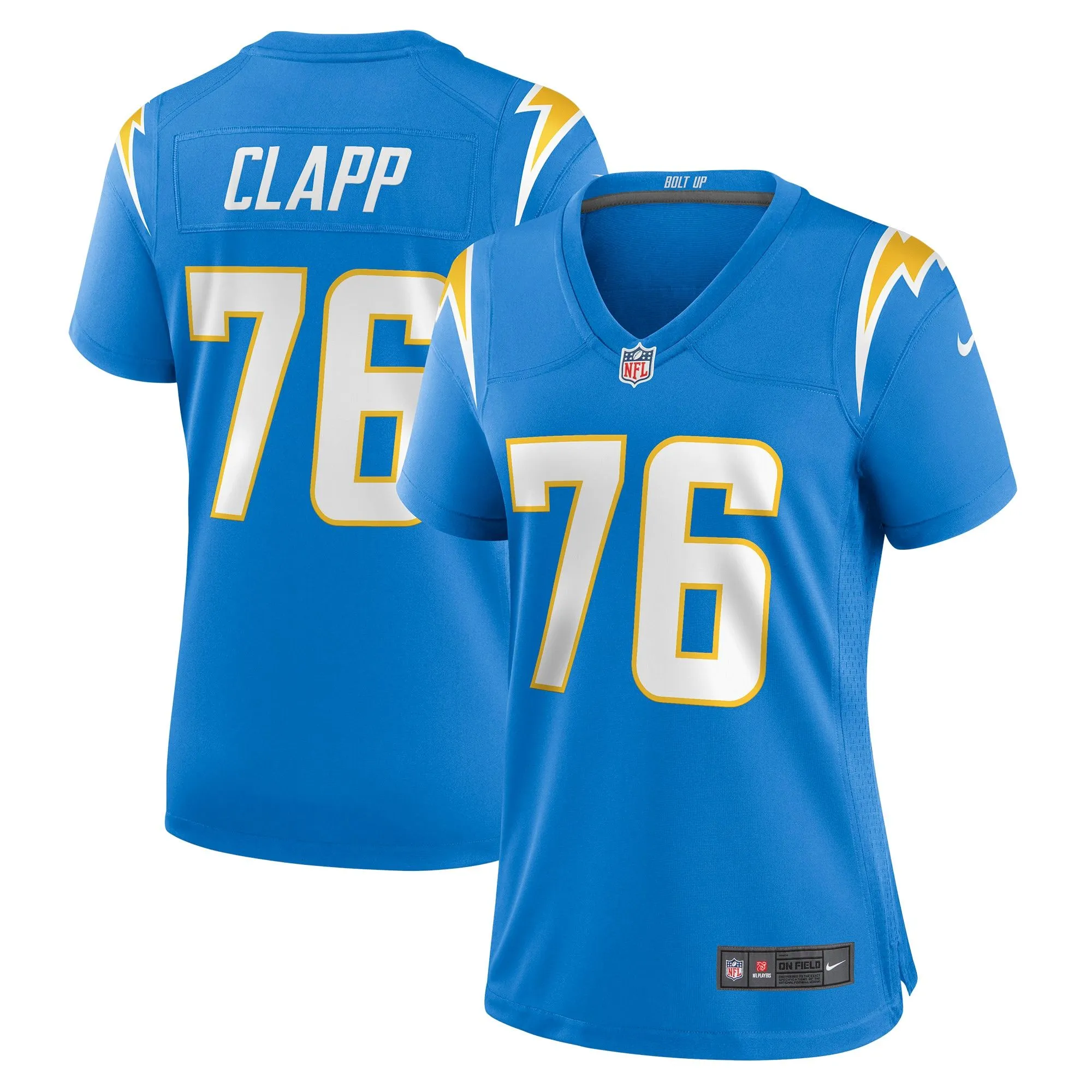 Will Clapp Los Angeles Chargers  Women's Game Jersey - Powder Blue