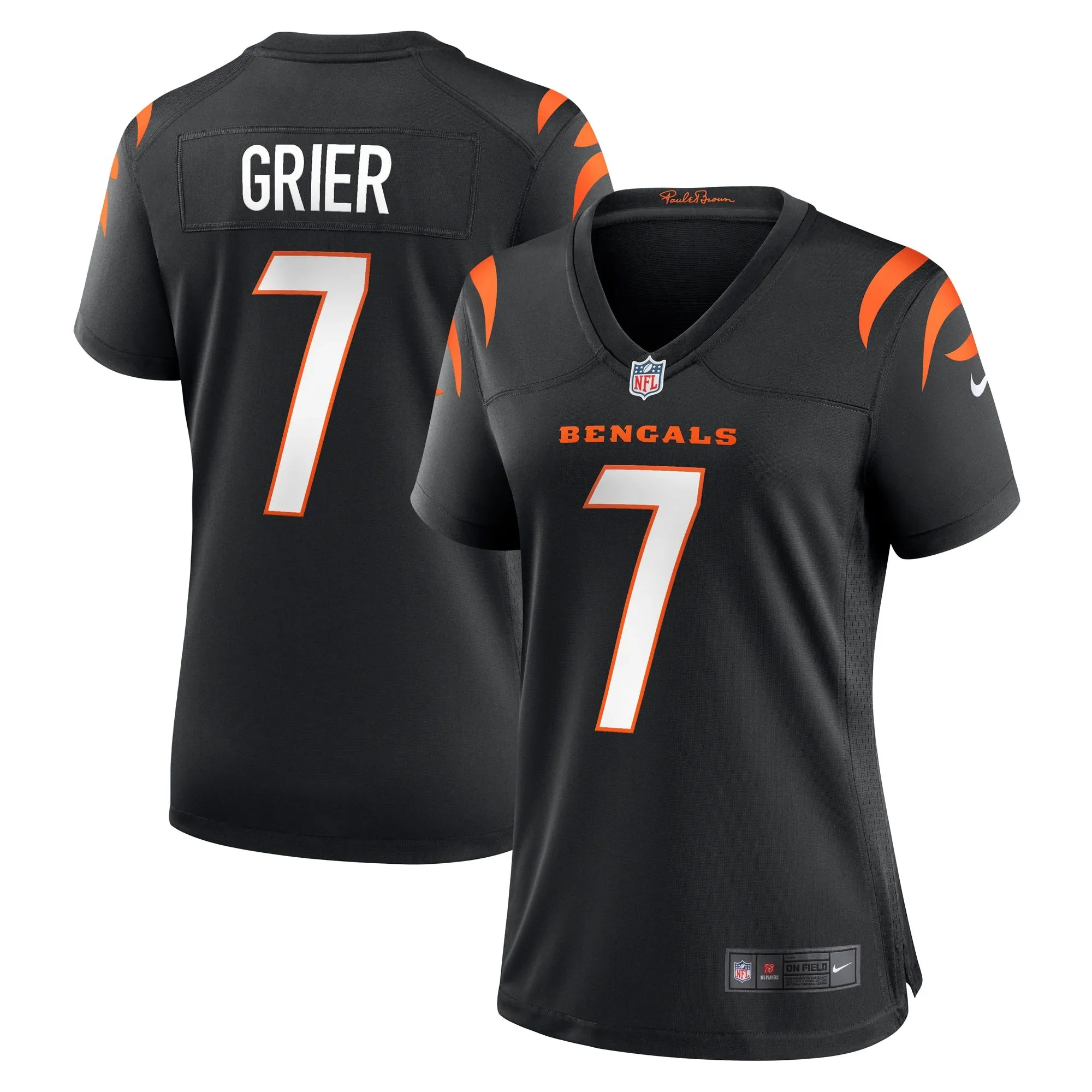 Will Grier Cincinnati Bengals  Women's Team Game Jersey -  Black