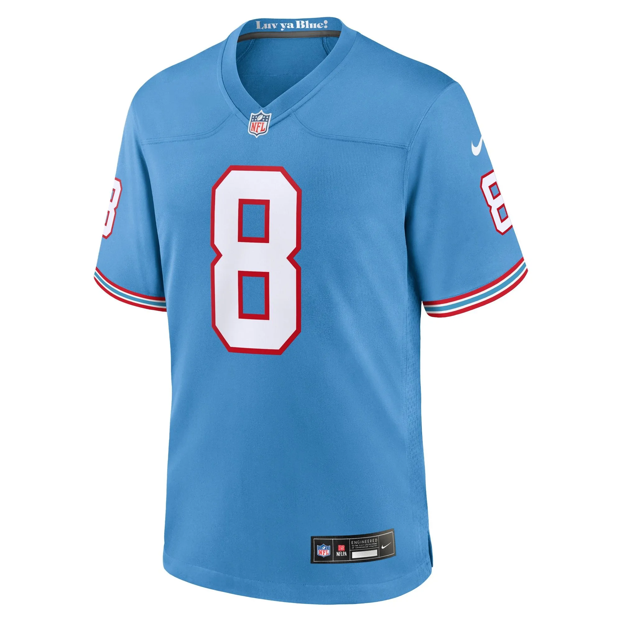 Will Levis Tennessee Titans  Oilers Throwback Player Game Jersey - Light Blue