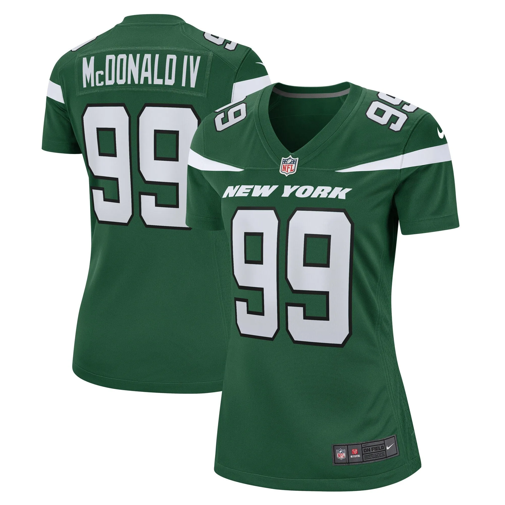 Will McDonald IV New York Jets  Women's  Game Jersey - Gotham Green