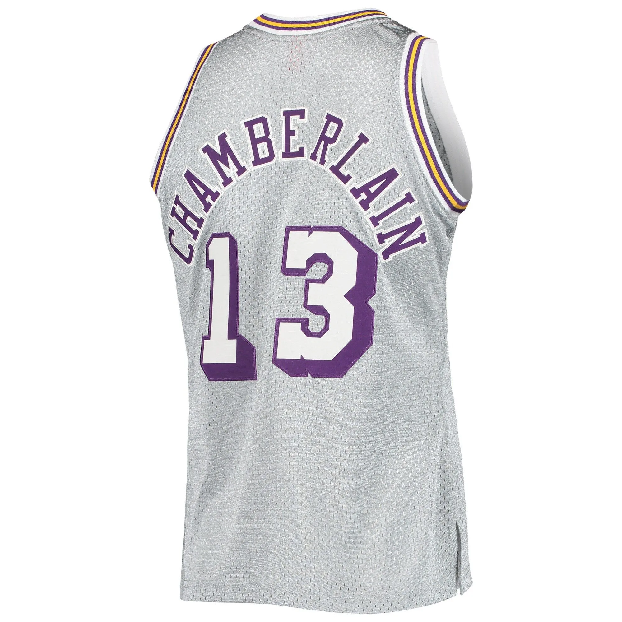 Wilt Chamberlain Los Angeles Lakers Mitchell & Ness 75th Anniversary 1971/72 Hardwood Classics Swingman Jersey - Silver