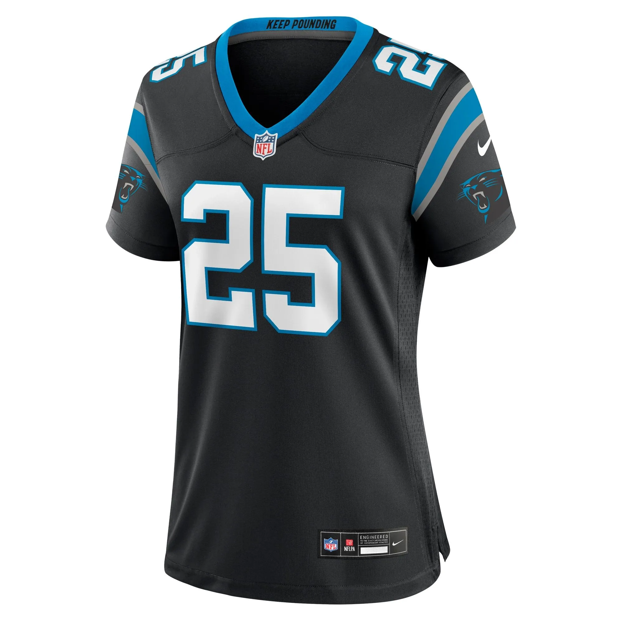 Xavier Woods Carolina Panthers  Women's Team Game Jersey - Black