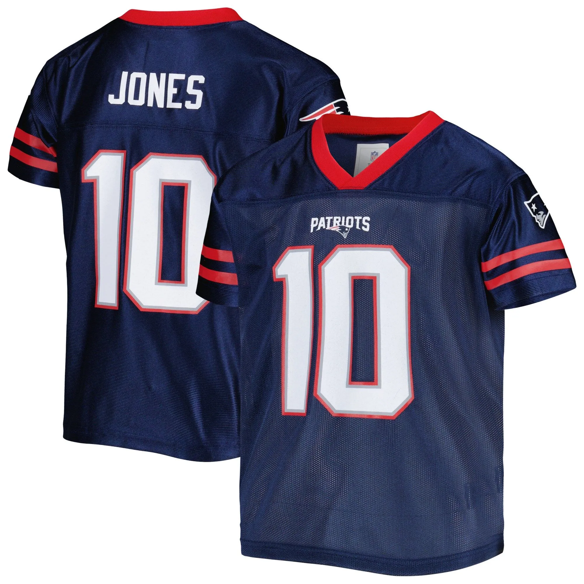 Youth Mac Jones Navy New England Patriots Player Jersey