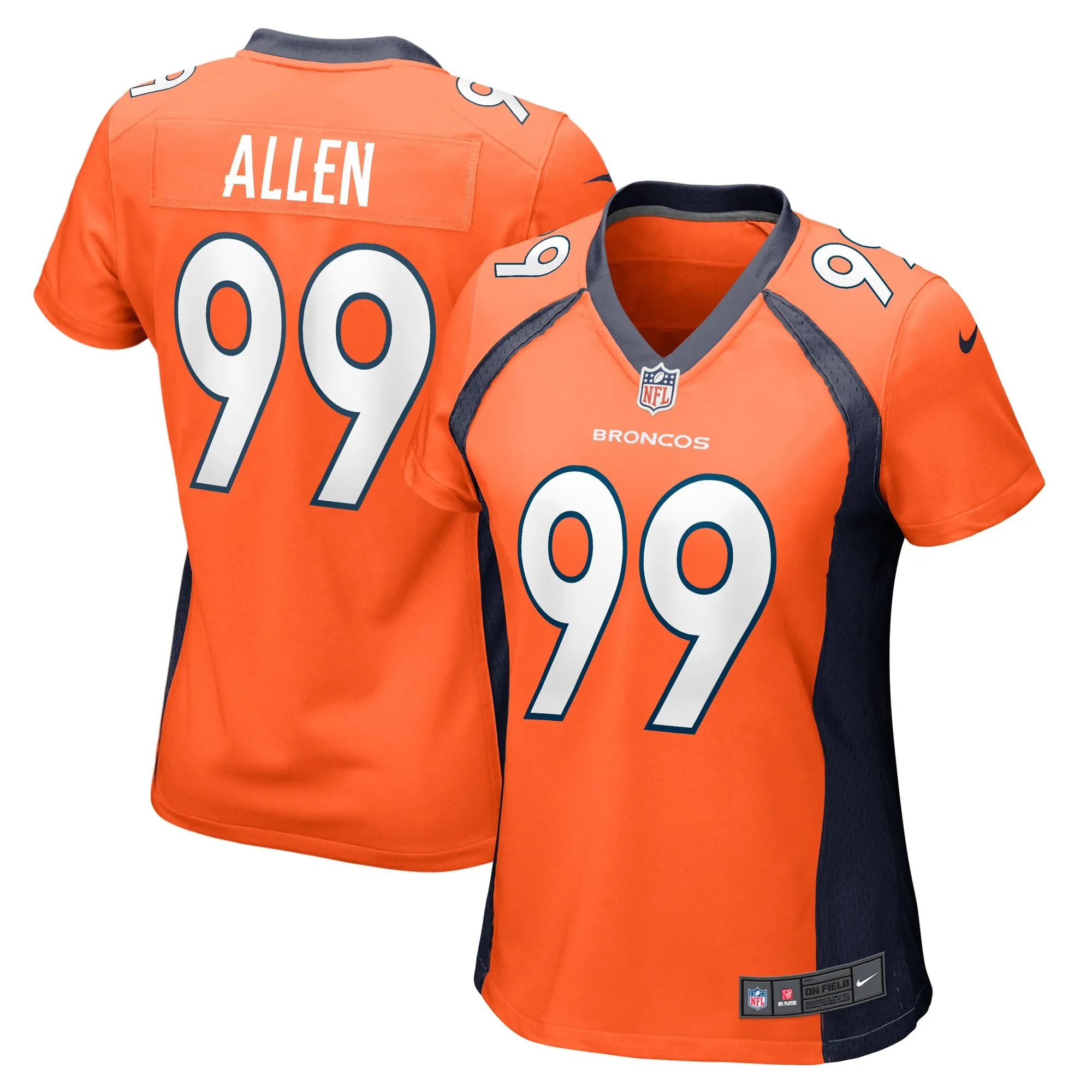 Zach Allen Denver Broncos  Women's Game Player Jersey - Orange