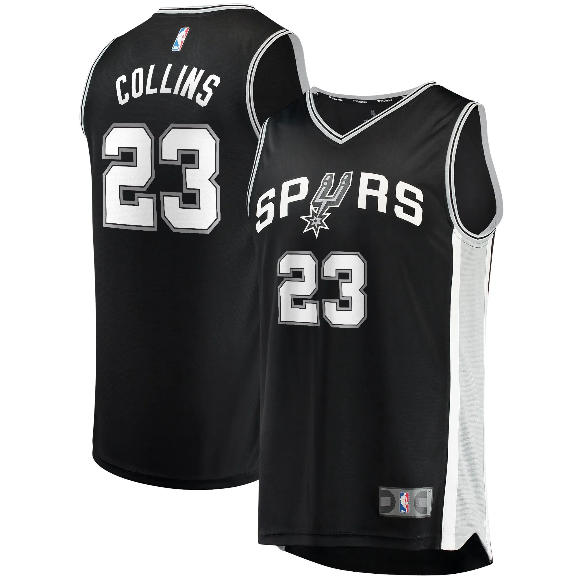 Zach Collins San Antonio Spurs Fanatics Branded Fast Break Replica Jersey - Icon Edition - Black