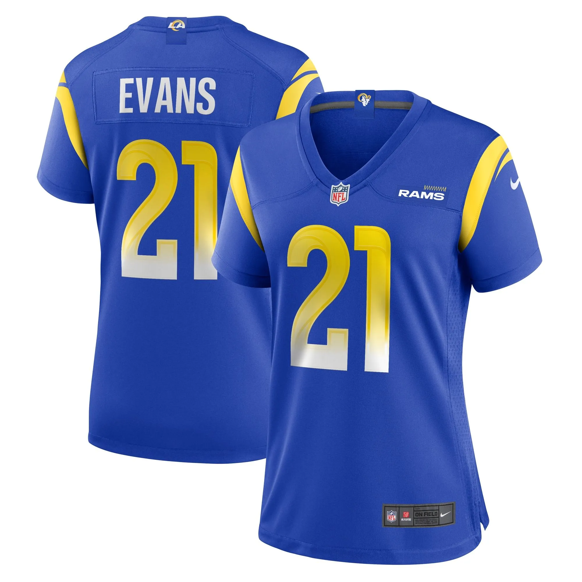 Zach Evans Los Angeles Rams  Women's Home Game Jersey - Royal