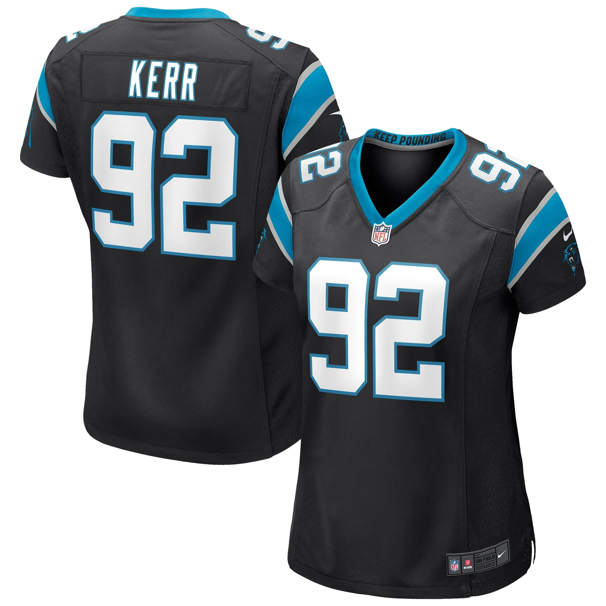 Zach Kerr Carolina Panthers  Women's Game Jersey - Black