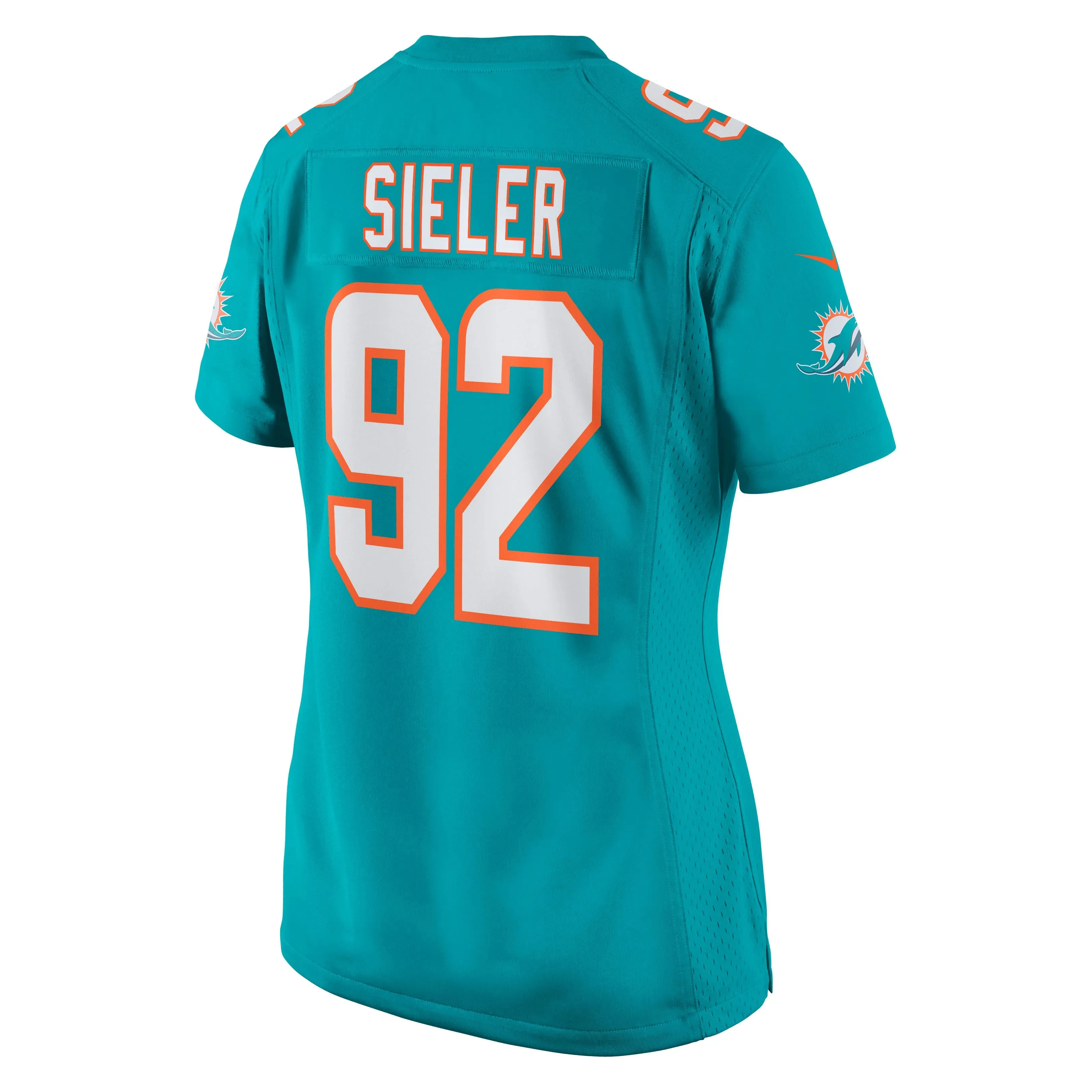 Zach Sieler Miami Dolphins  Women's Game Jersey - Aqua