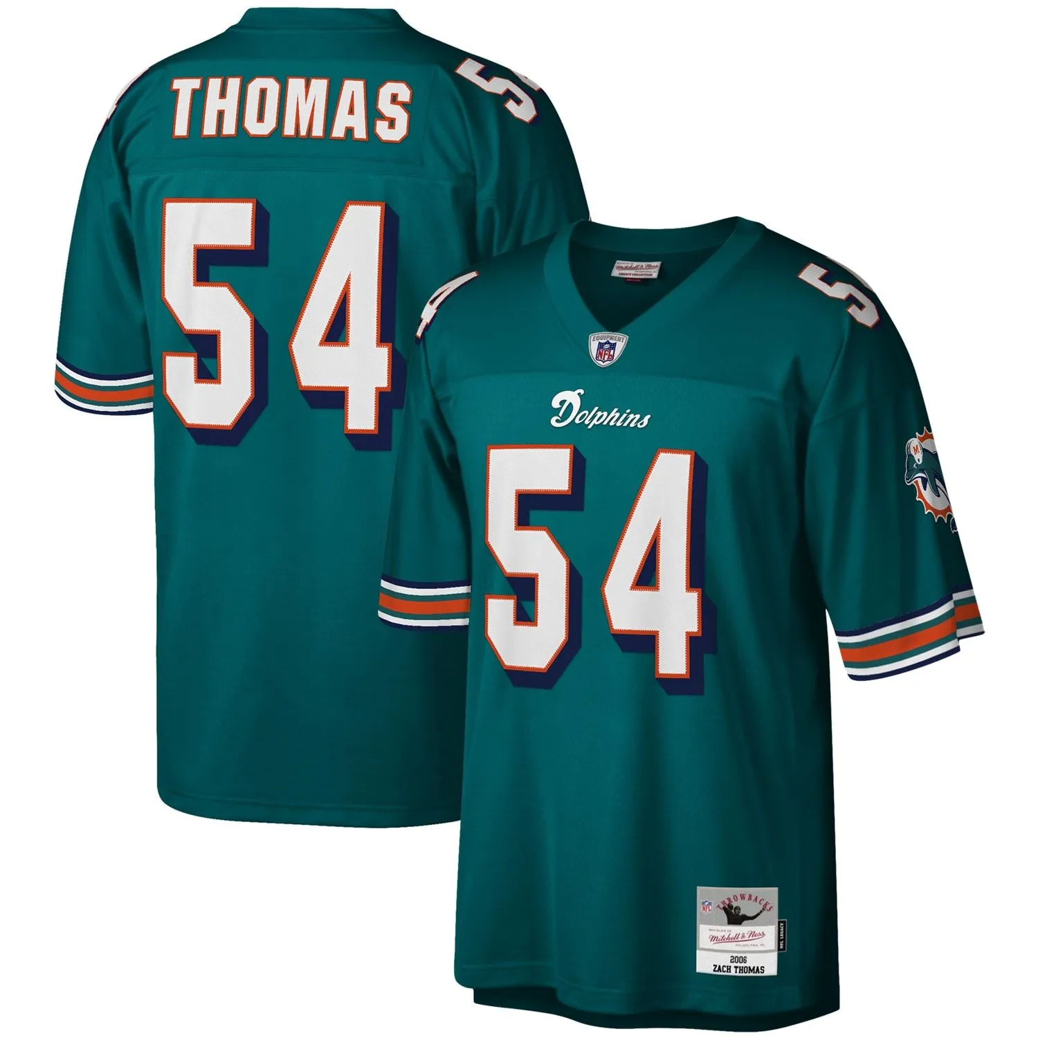 Zach Thomas Miami Dolphins Mitchell & Ness Legacy Replica Jersey - Aqua