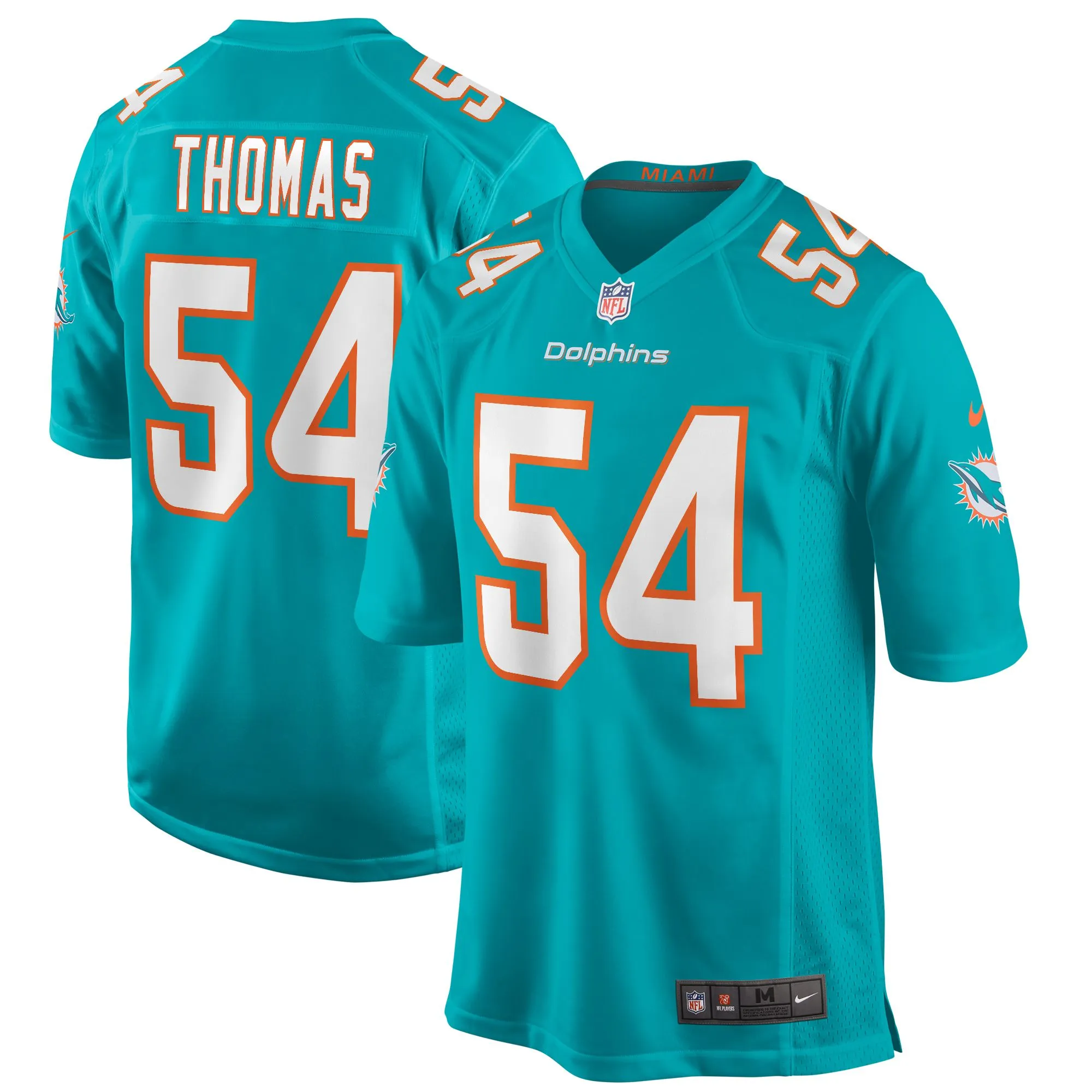 Zach Thomas Miami Dolphins  Game Retired Player Jersey - Aqua